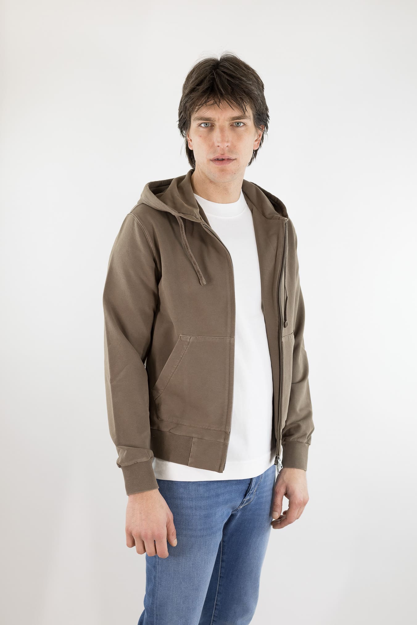 CIRCOLO 1901 Felpa Cappuccio Cotone Moro