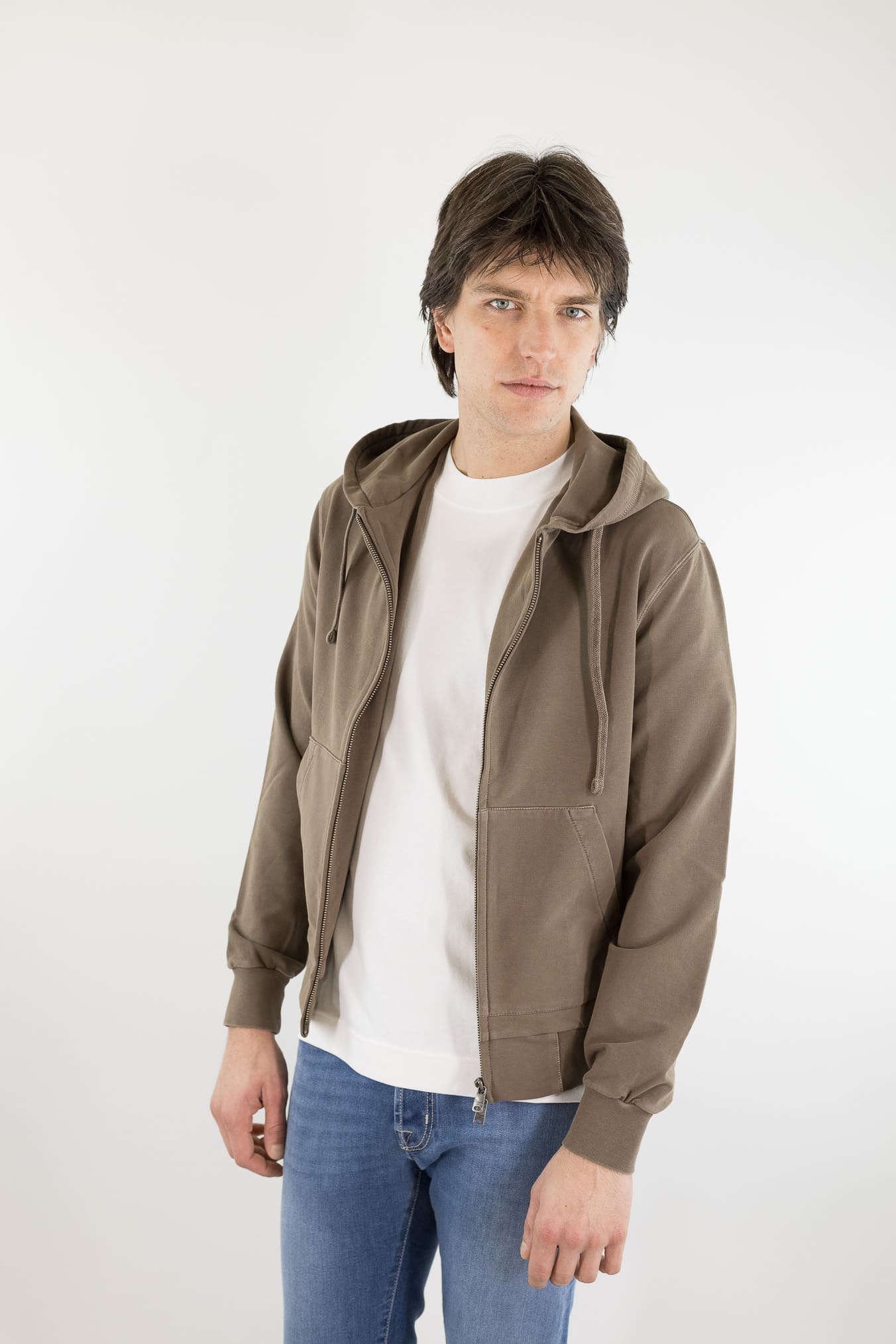 CIRCOLO 1901 Felpa Cappuccio Cotone Moro