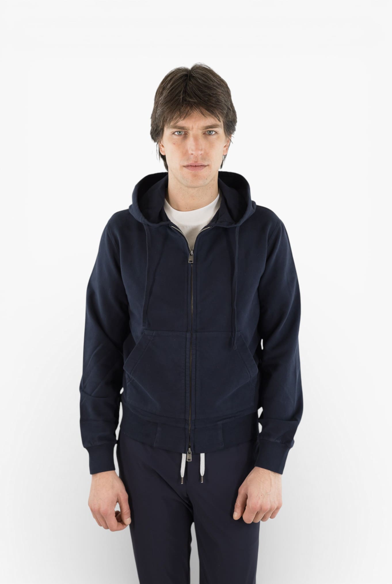 CIRCOLO 1901 Felpa Cappuccio Cotone Blu Navy