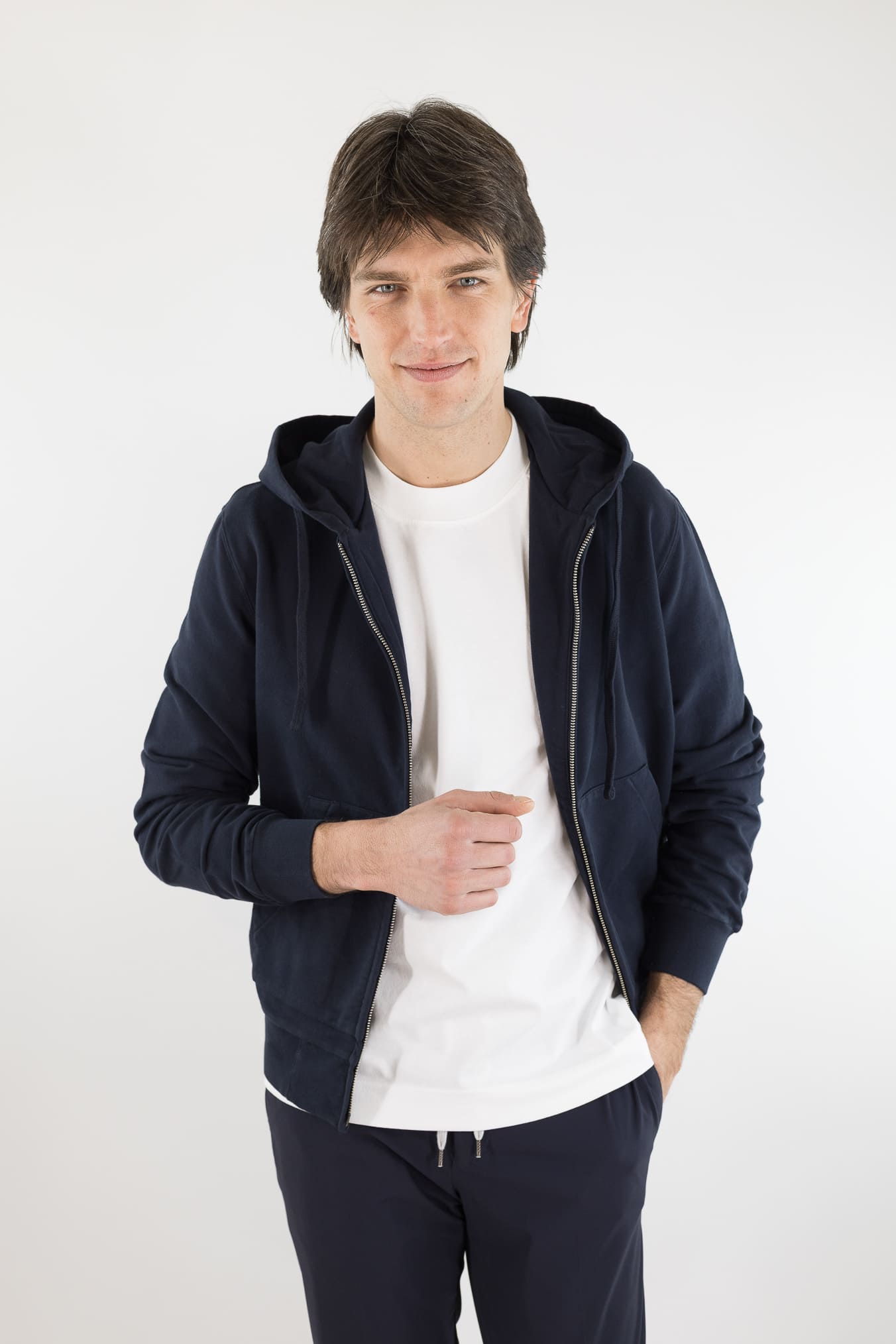 CIRCOLO 1901 Felpa Cappuccio Cotone Blu Navy