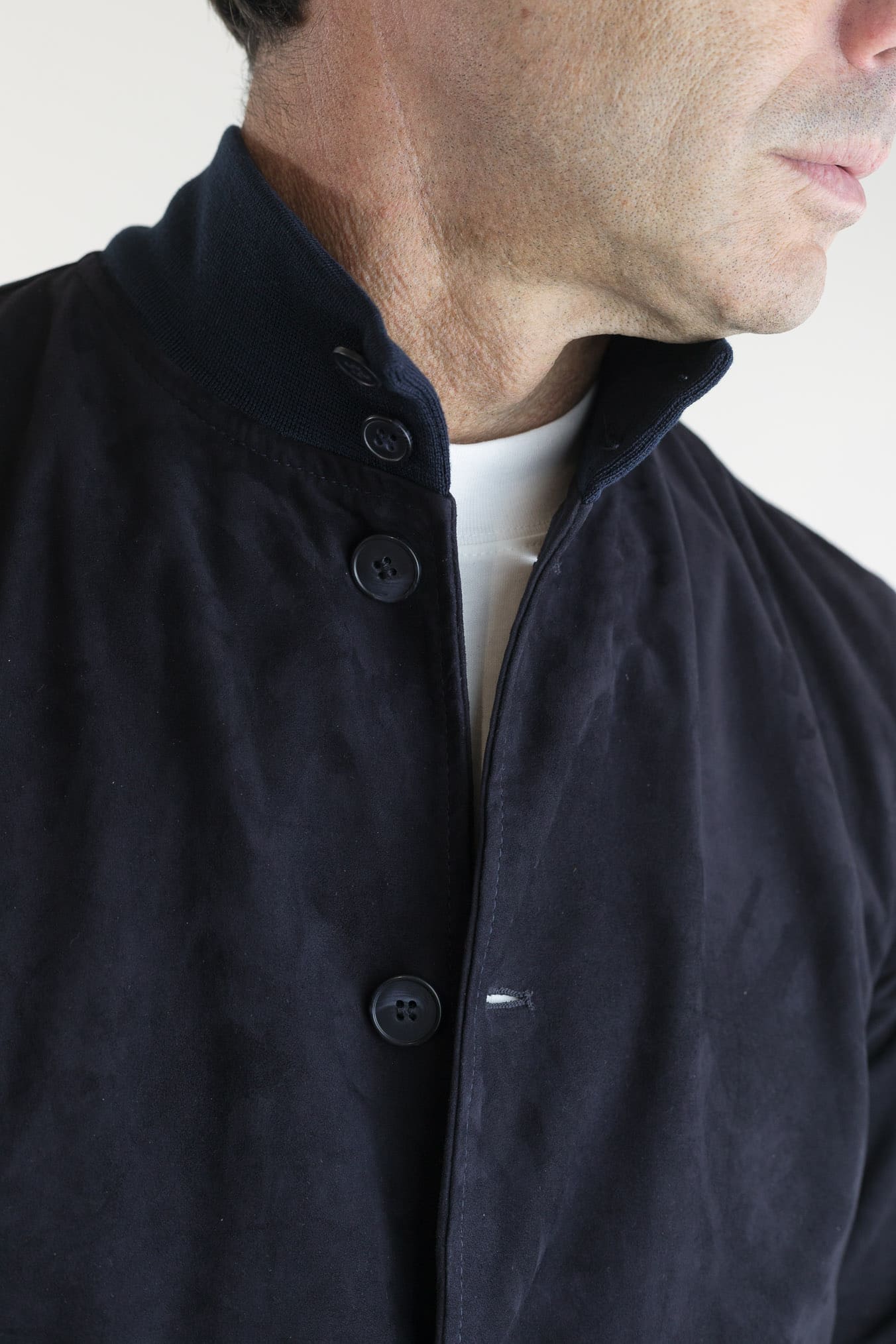 CONTRASTWAY Giubbotto Suede Light Wash Blu Scuro