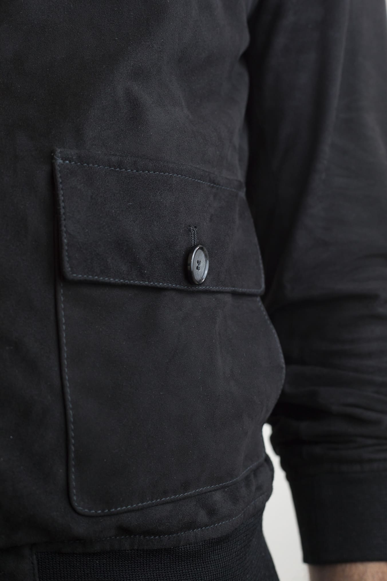 CONTRASTWAY Giubbotto Suede Light Wash Nero