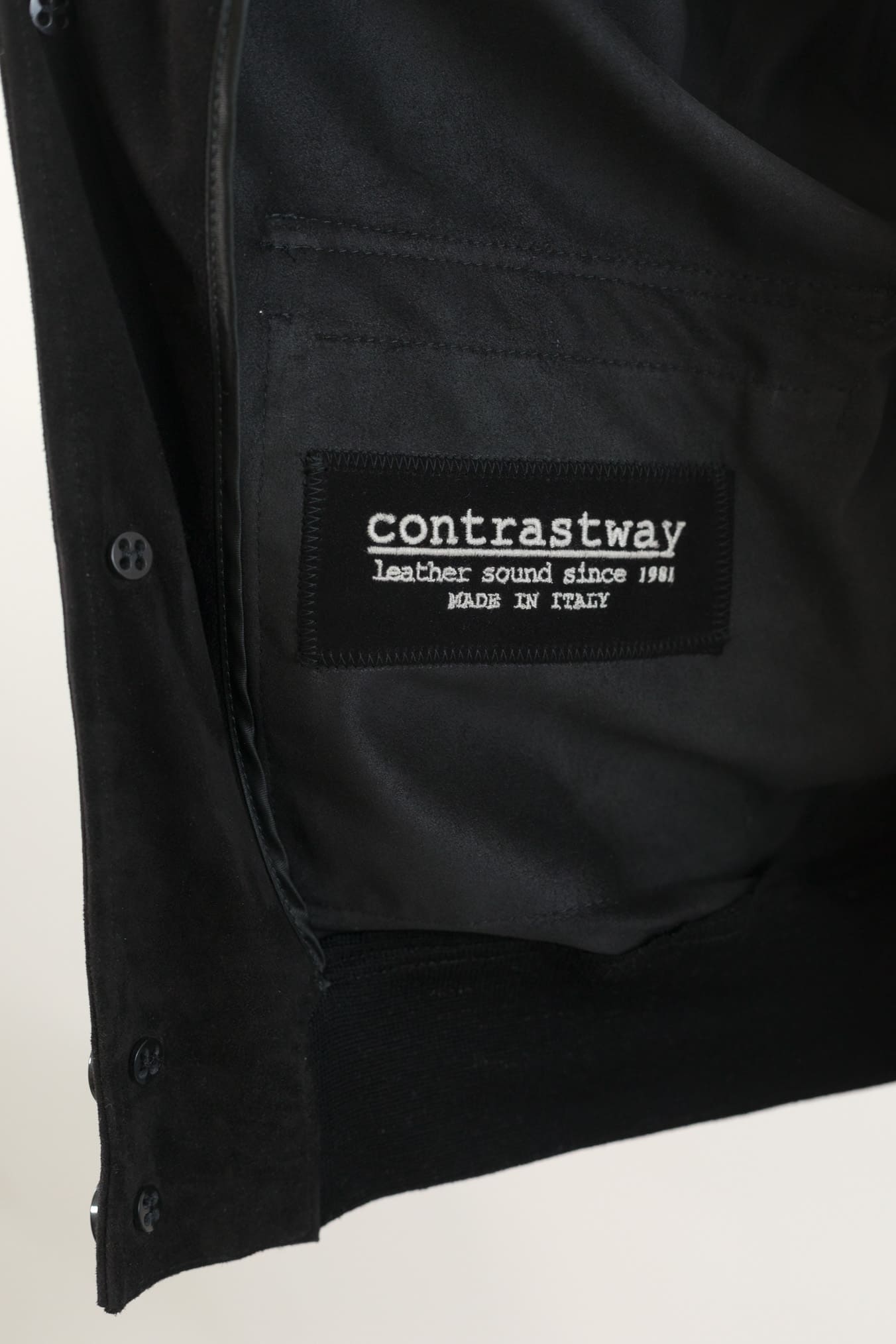 CONTRASTWAY Giubbotto Suede Light Wash Nero