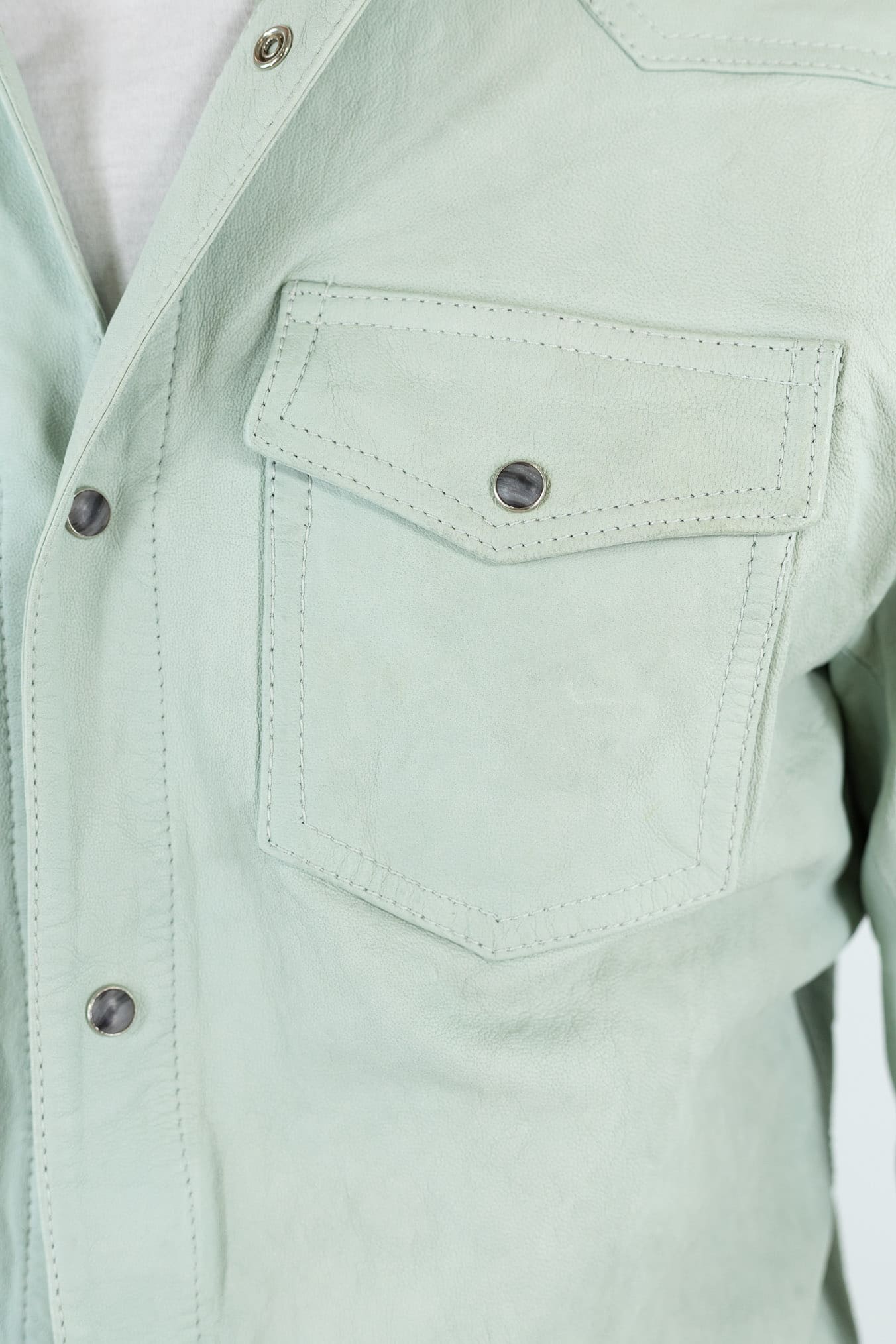 CONTRASTWAY Camicia Texana Nabuk Verde Chiaro