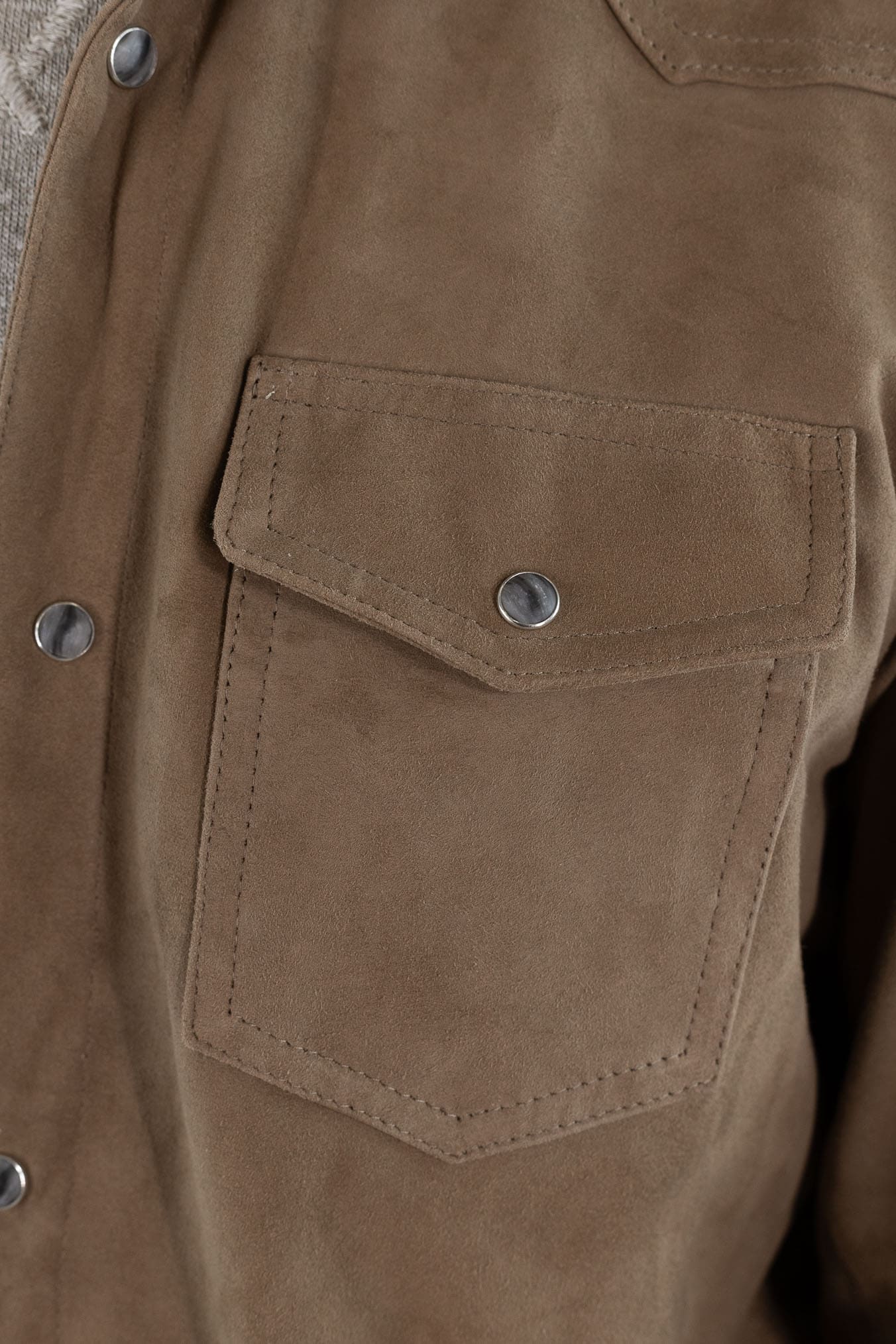 CONTRASTWAY Camicia Suede Texana Tabacco