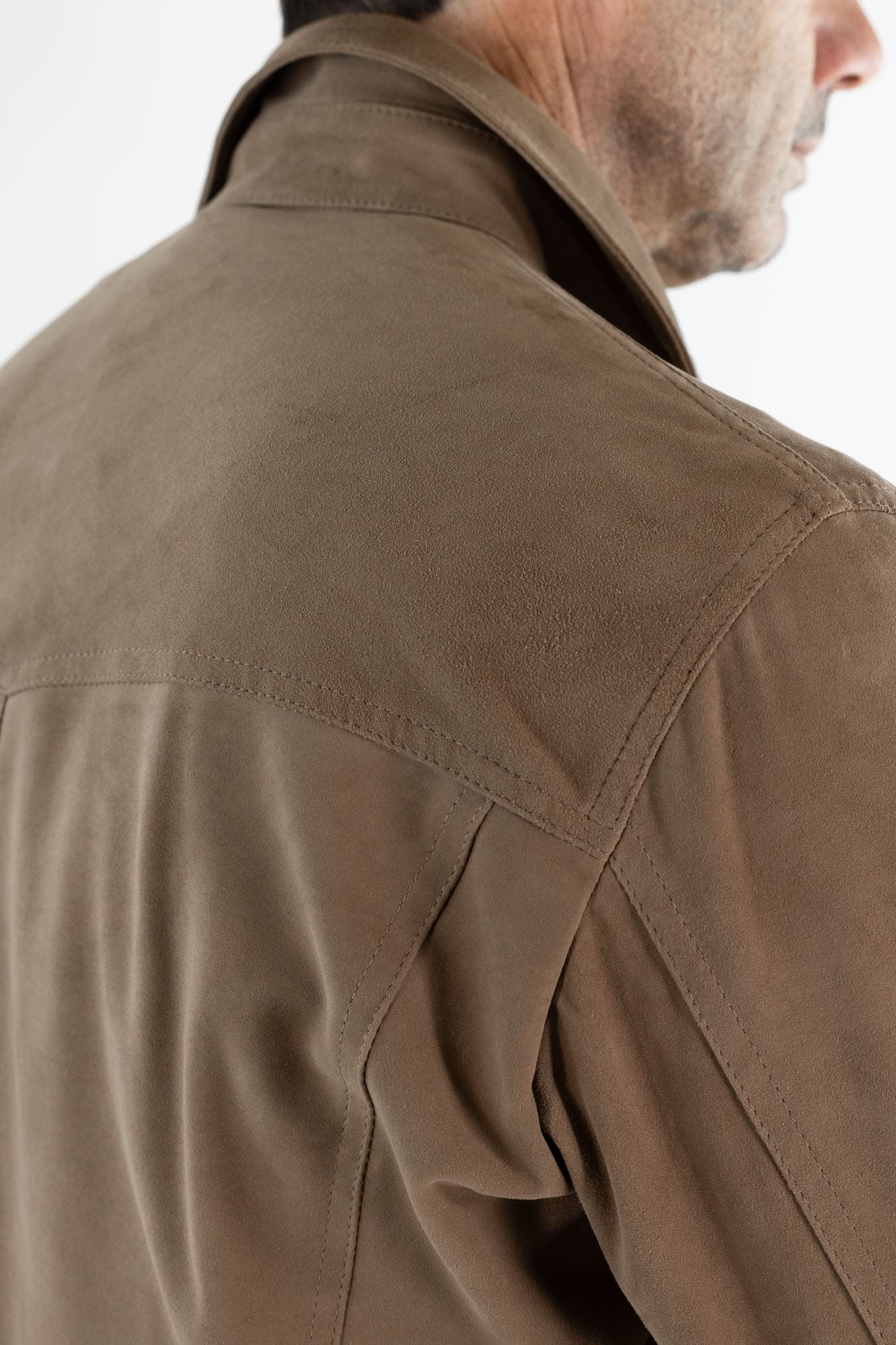 CONTRASTWAY Camicia Suede Texana Tabacco