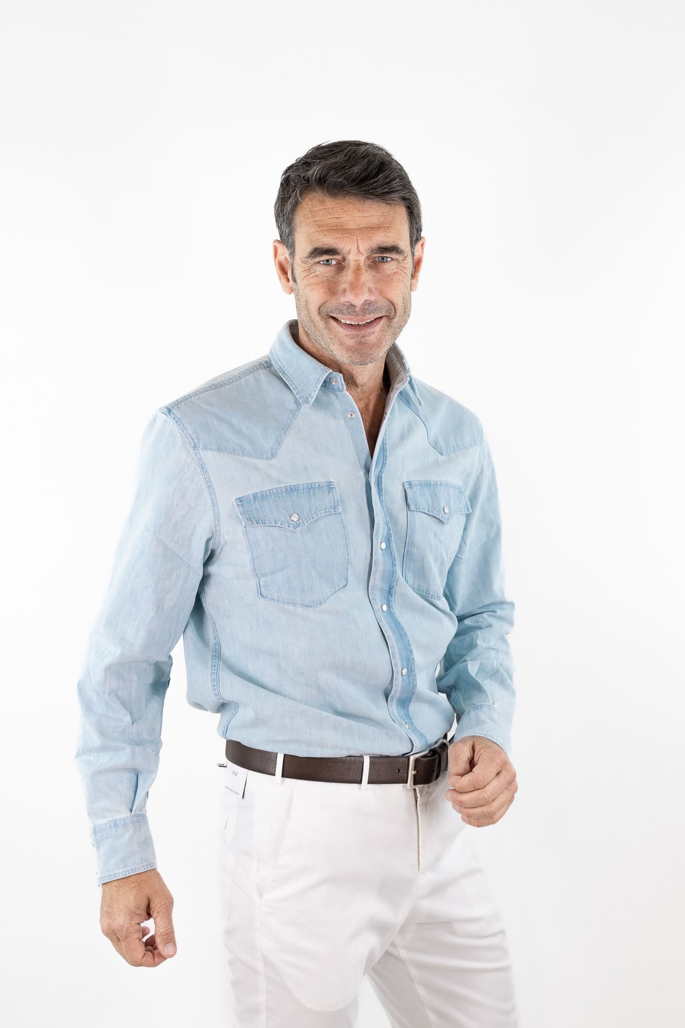 DONDUP Camicia Texana Denim Chiaro