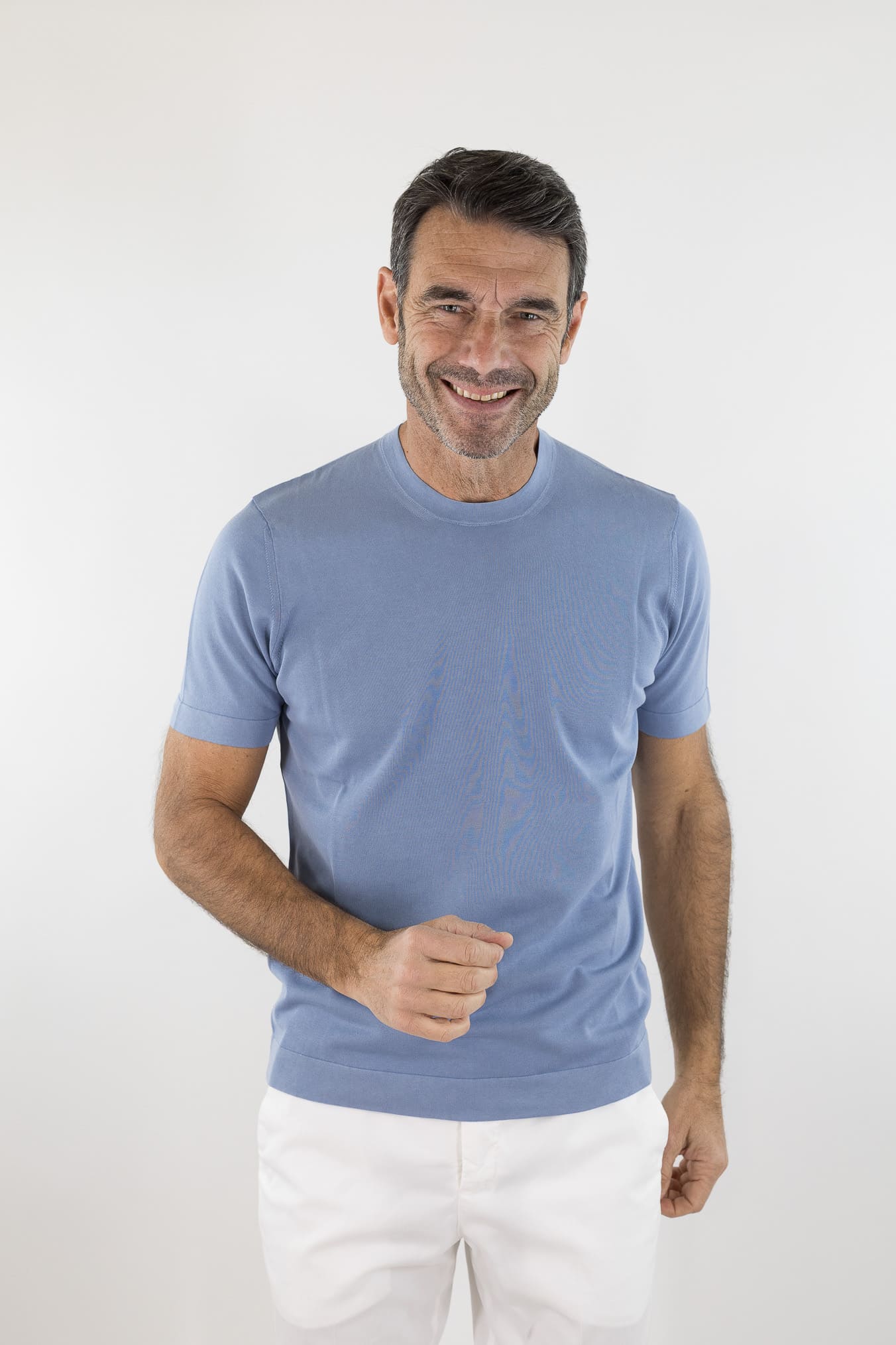 DRUMOHR Girocollo Cotone Frosted Superlight Azzurro