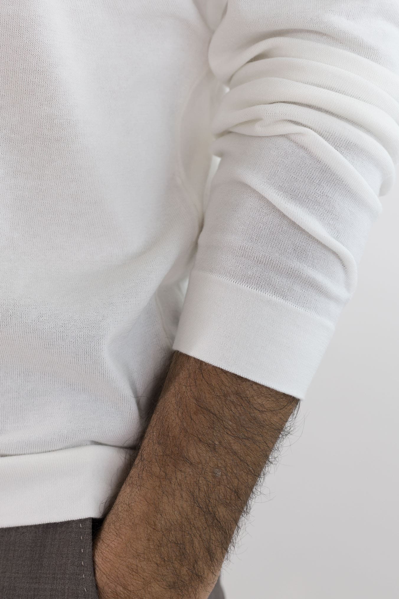 DRUMOHR Girocollo Cotone Frosted Maniche Lunghe Bianco