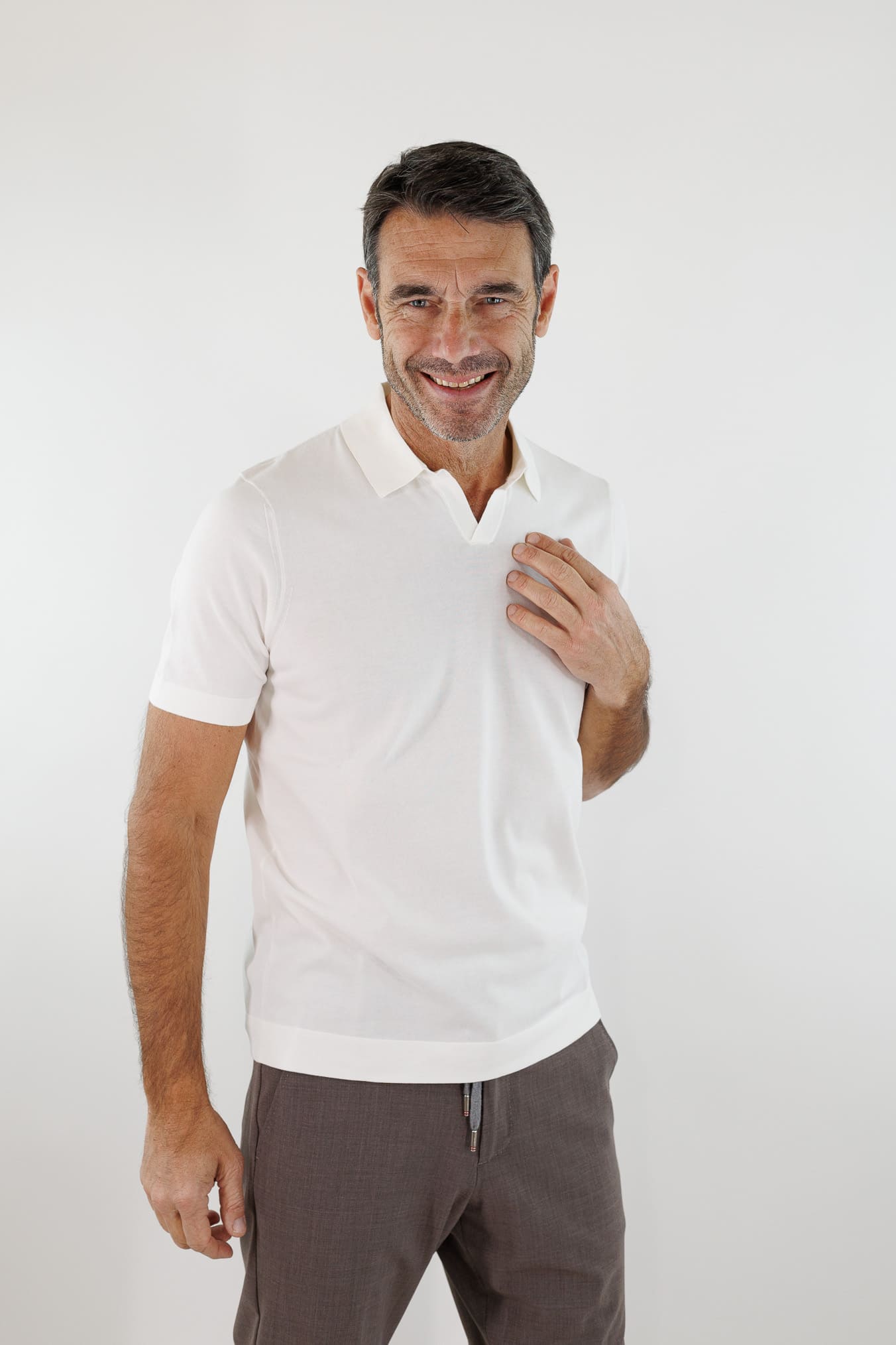 DRUMOHR Polo Cotone Frosted Superlight Bianco Latte