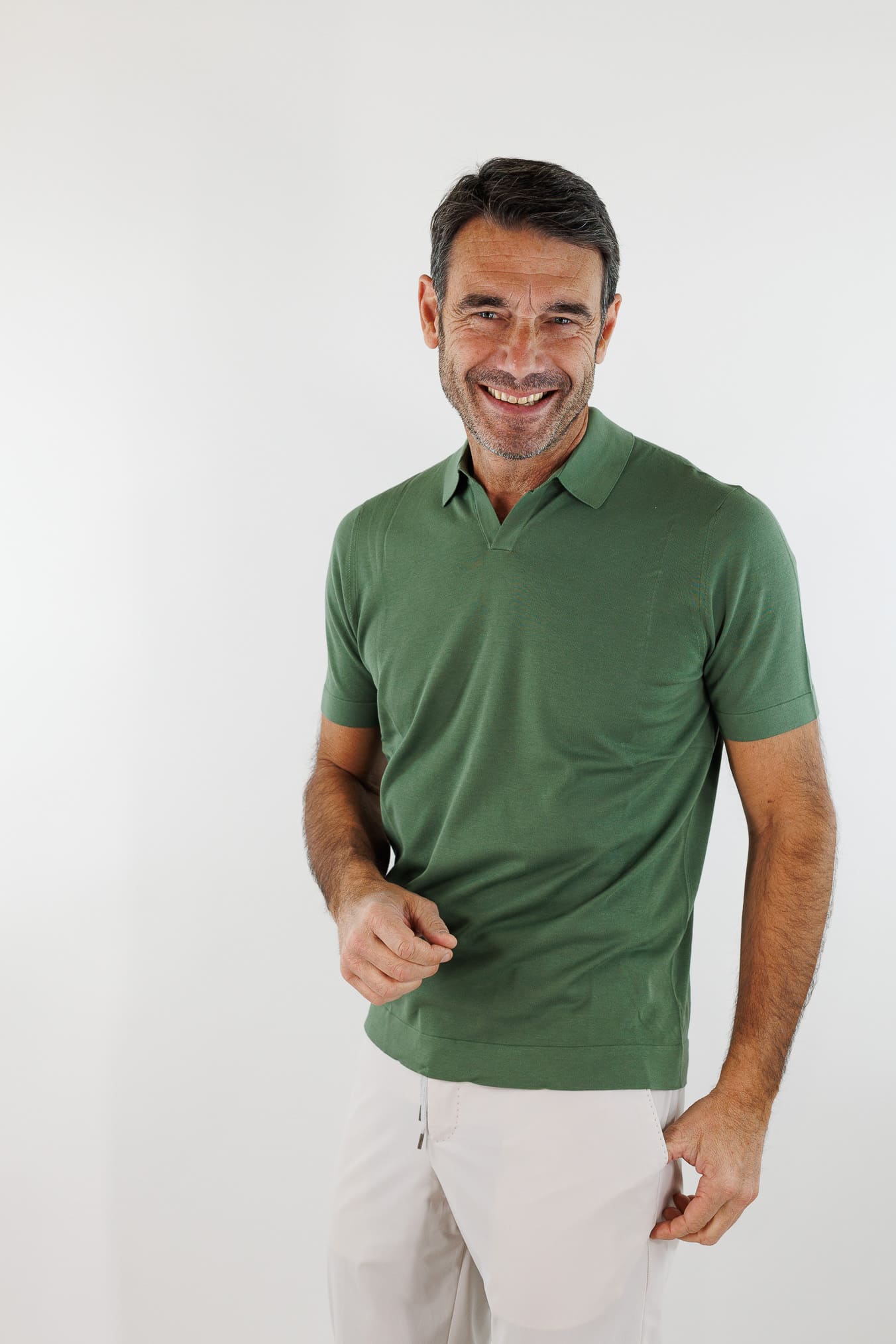 DRUMOHR Polo Cotone Frosted Superlight Verde