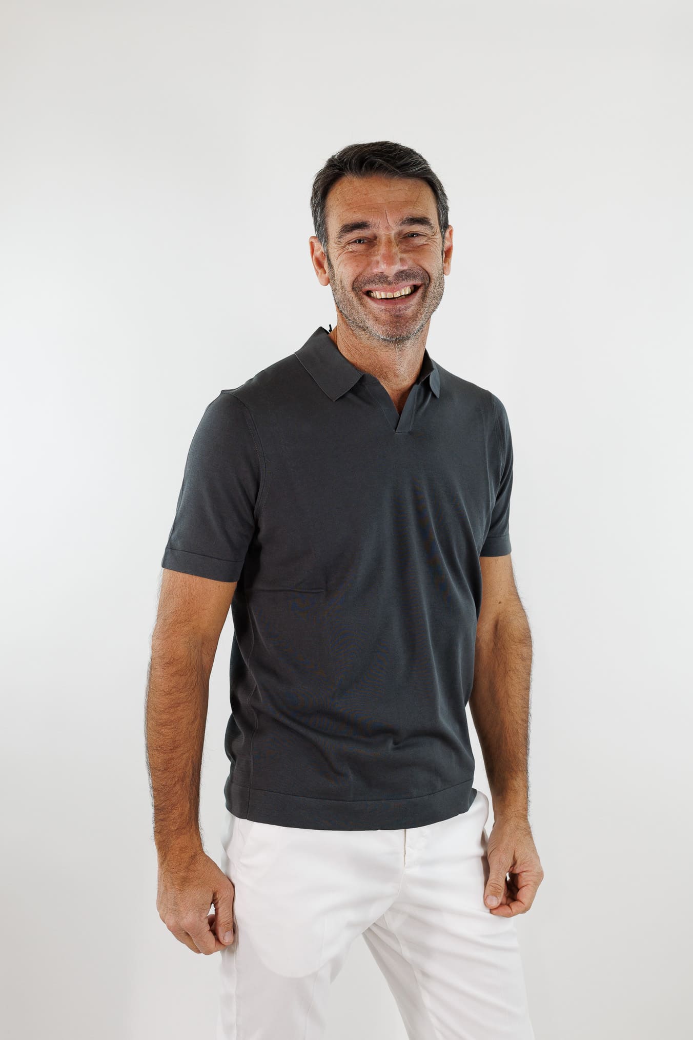 DRUMOHR Polo Cotone Frosted Superlight Nero