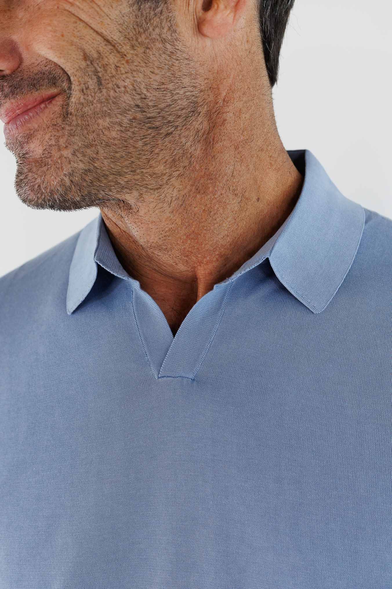 DRUMOHR Polo Cotone Frosted Superlight Azzurro