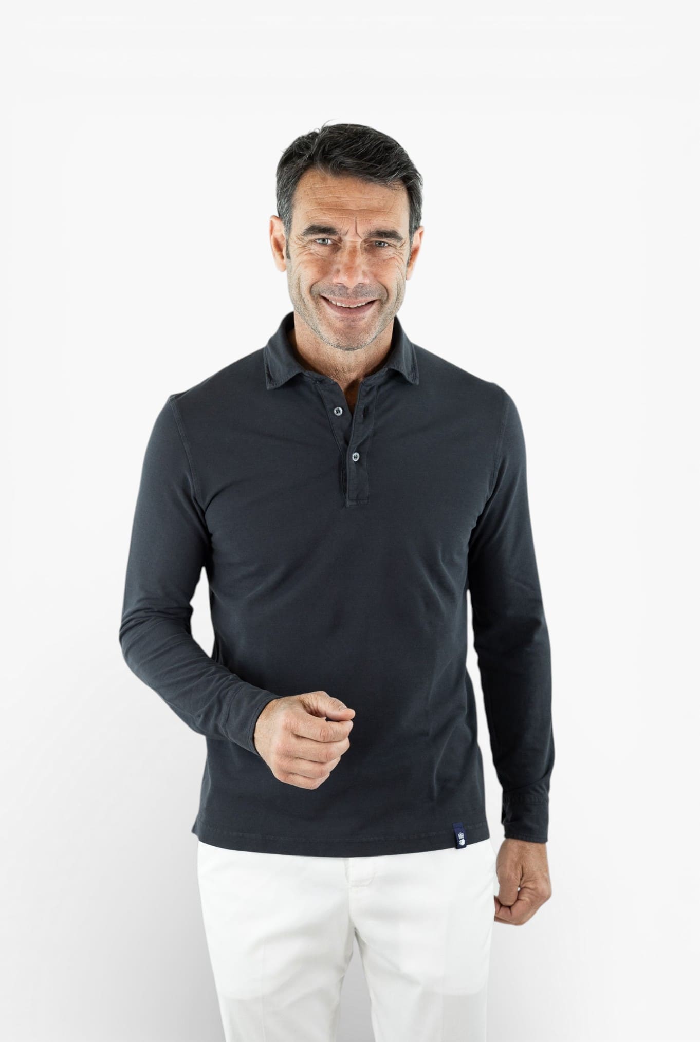 DRUMOHR Polo Cotone Light Crêpe Nero