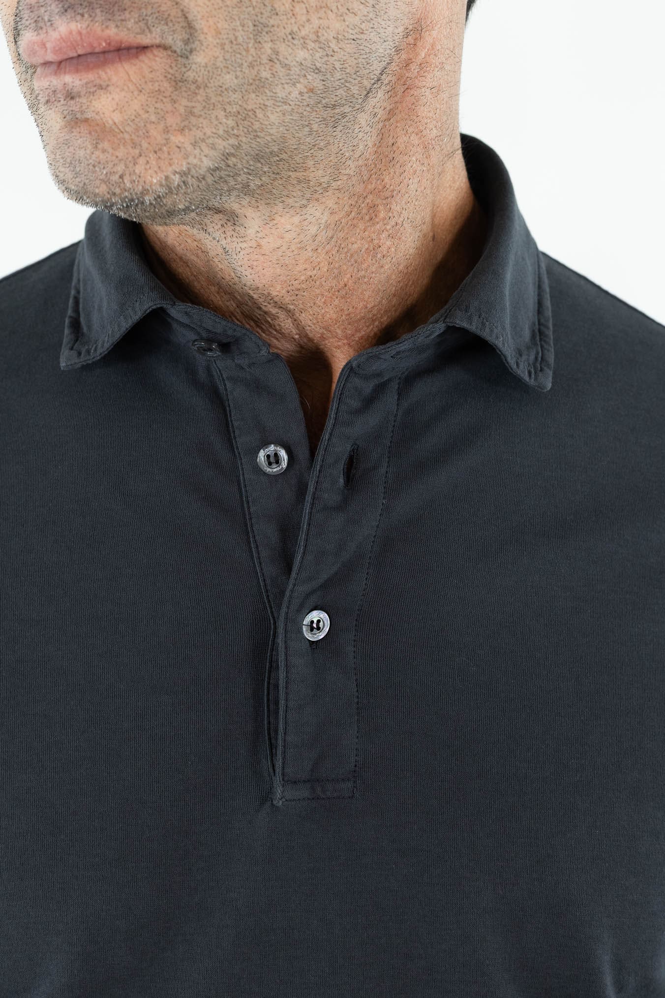 DRUMOHR Polo Cotone Light Crêpe Nero