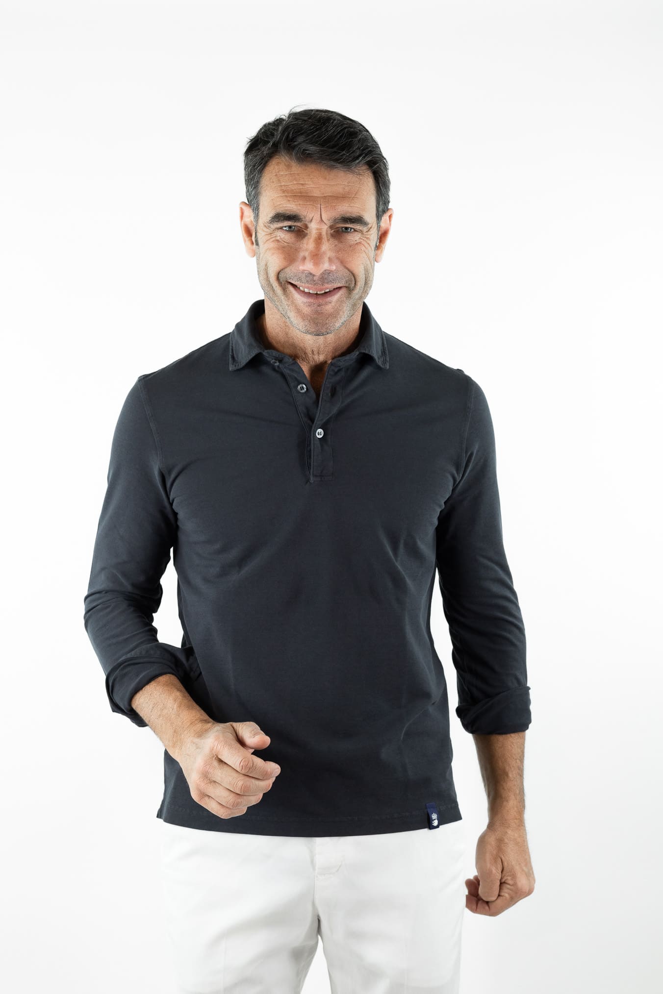 DRUMOHR Polo Cotone Light Crêpe Nero