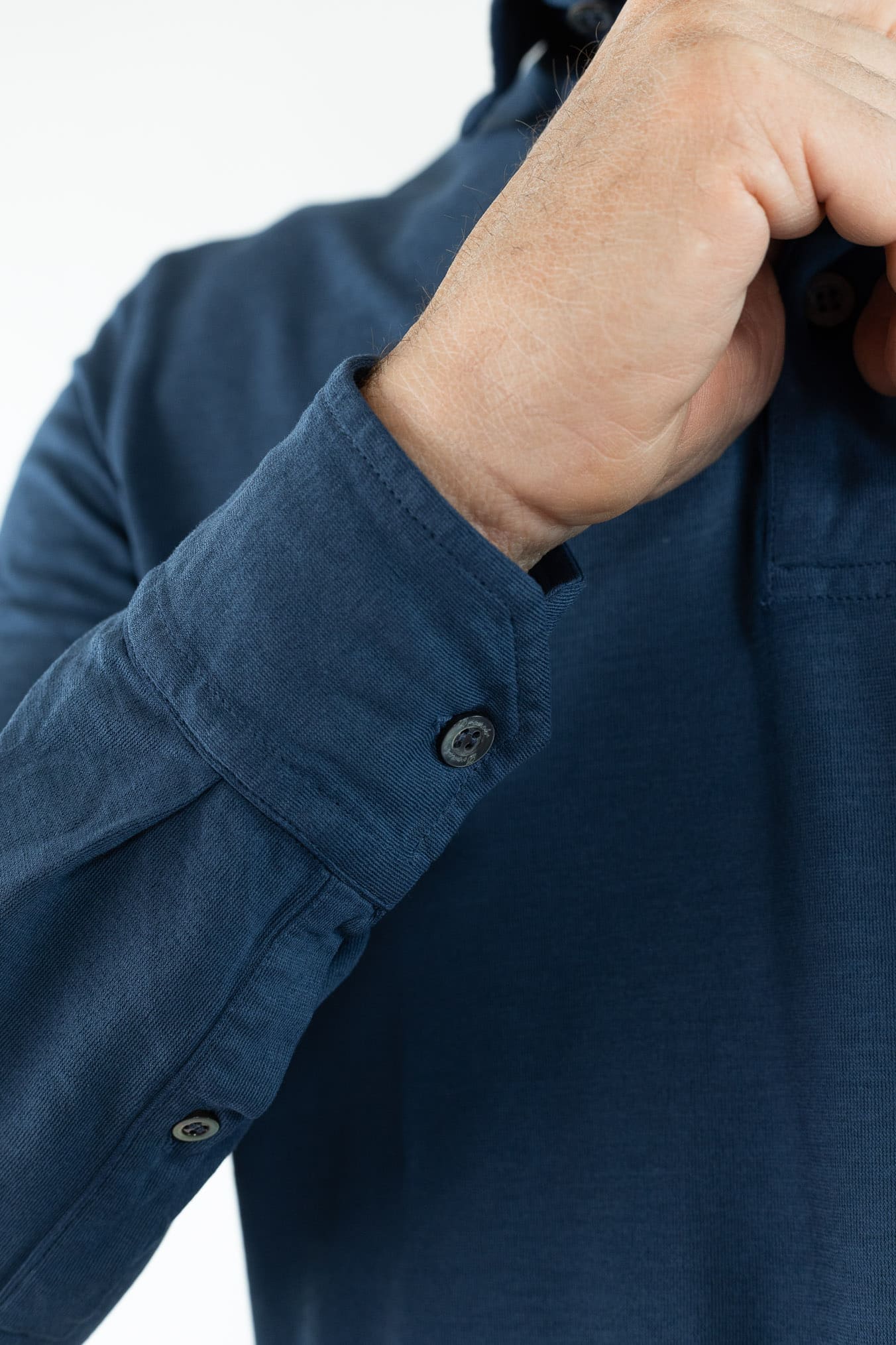 DRUMOHR Polo Cotone Light Crêpe Blu Petrolio