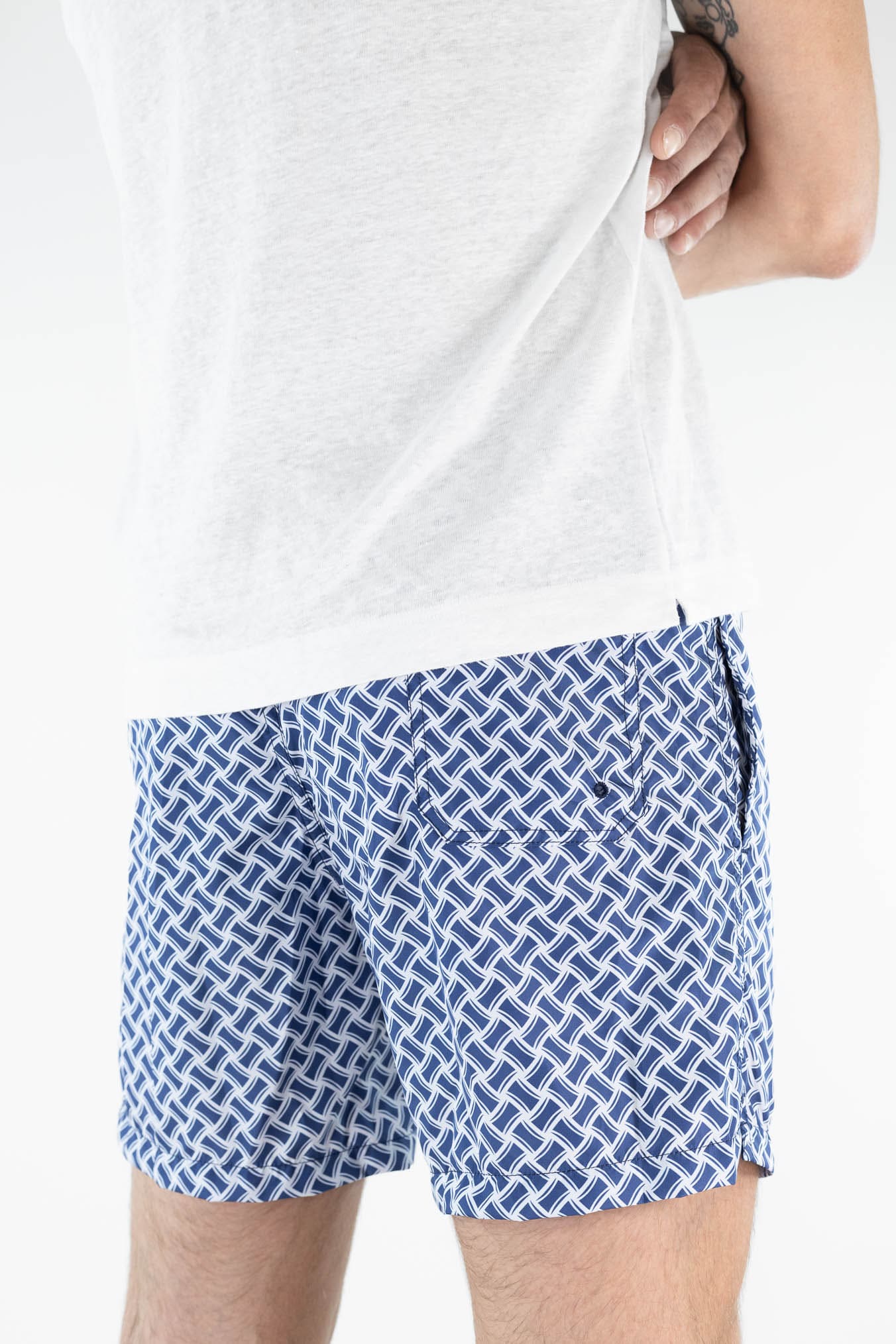 DRUMOHR Costume Mare Ultraleggero Biscottino Blu/Bianco