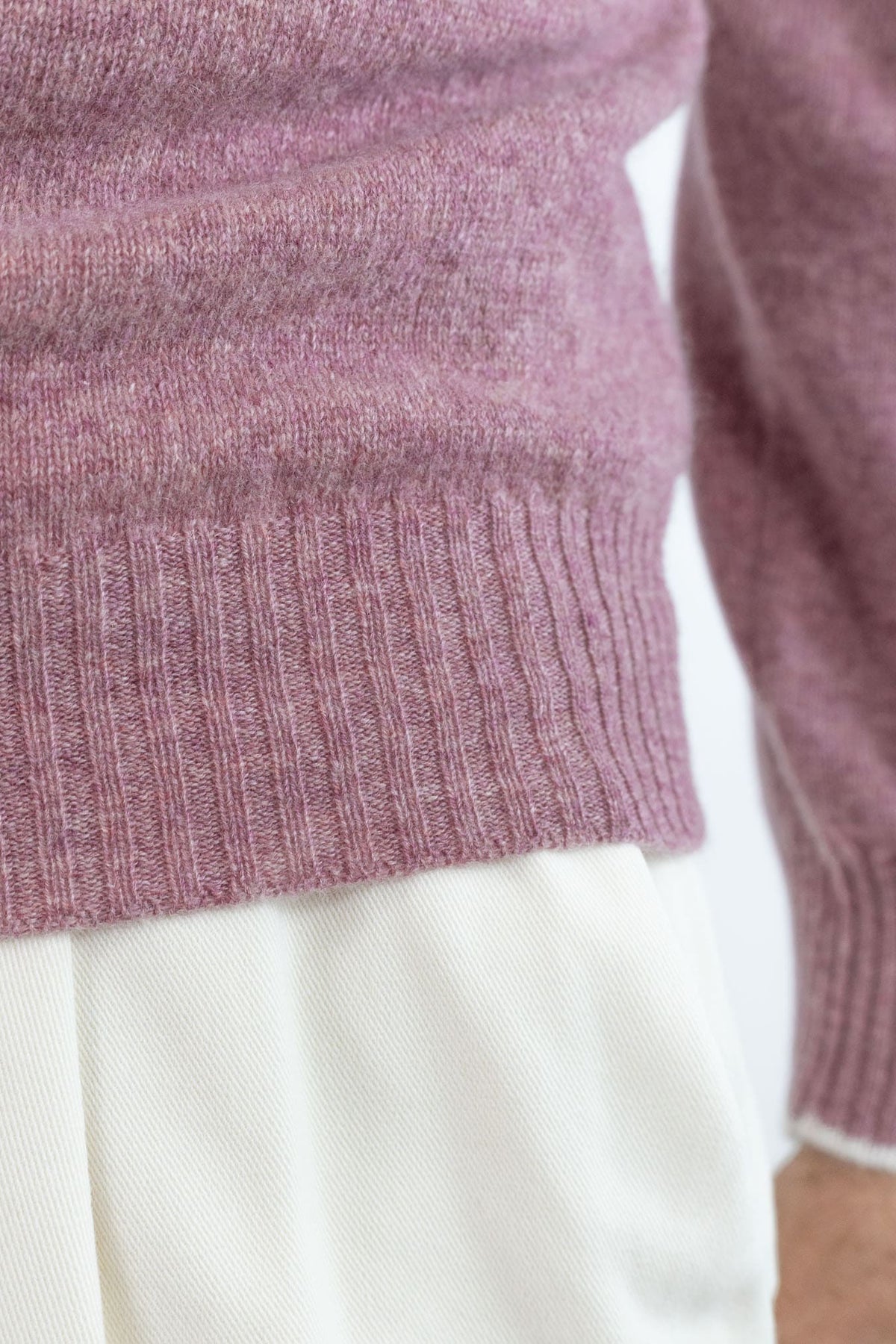 FEDELI Girocollo Cashmere "Argentina Persia" Rosa Antico Mélange