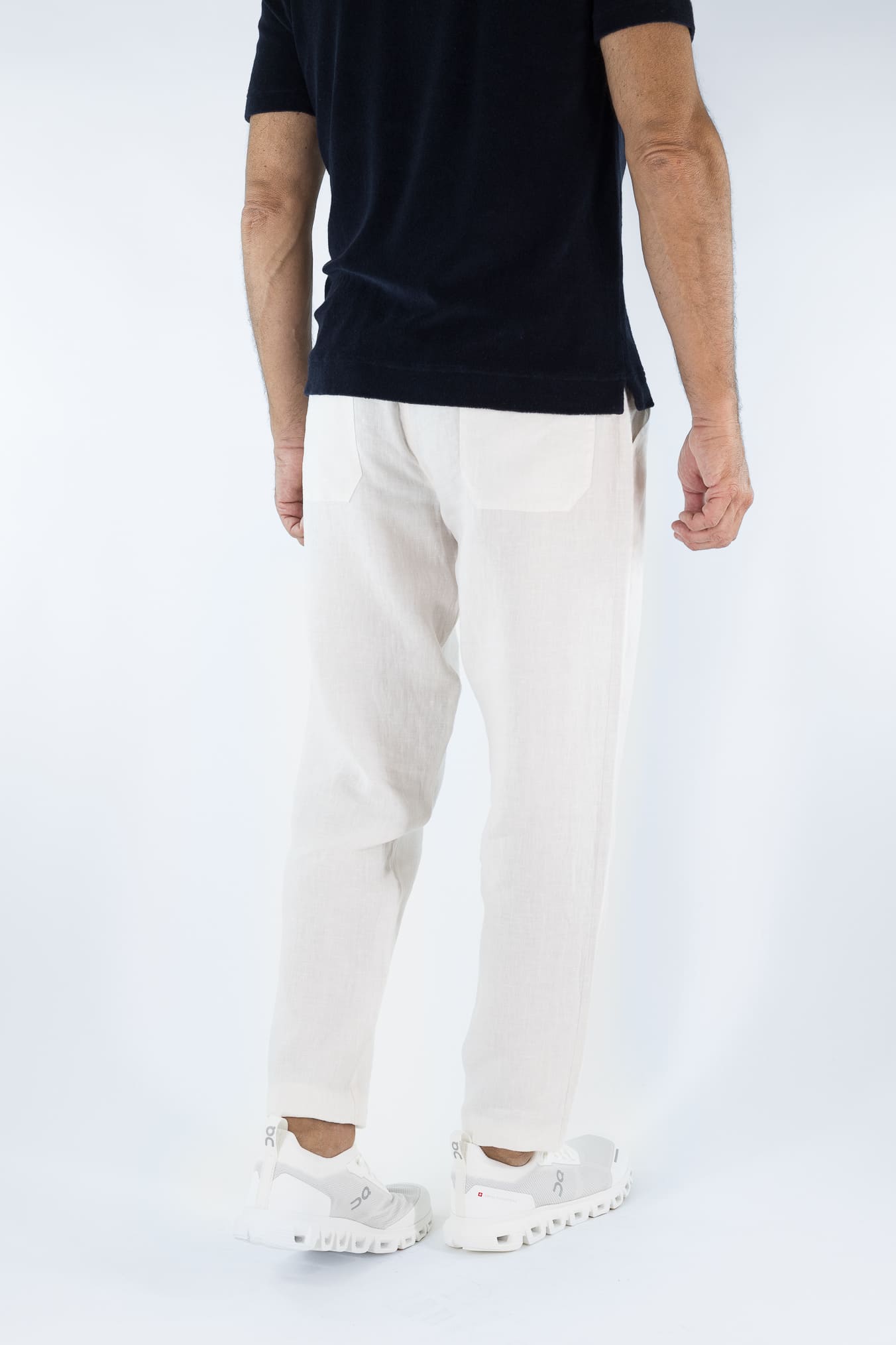 FEDELI Pantaloni Lino Comfort "Bonifacio" Panna
