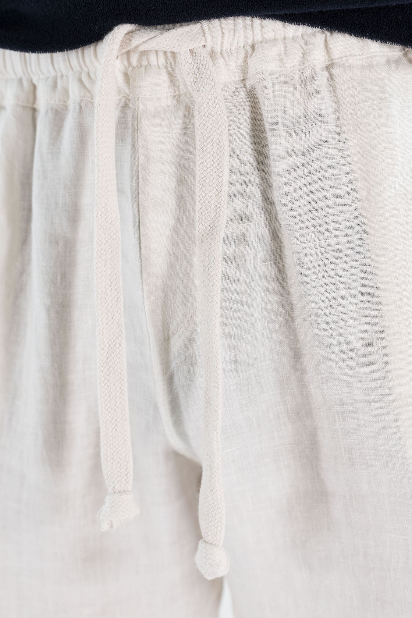 FEDELI Pantaloni Lino Comfort "Bonifacio" Panna