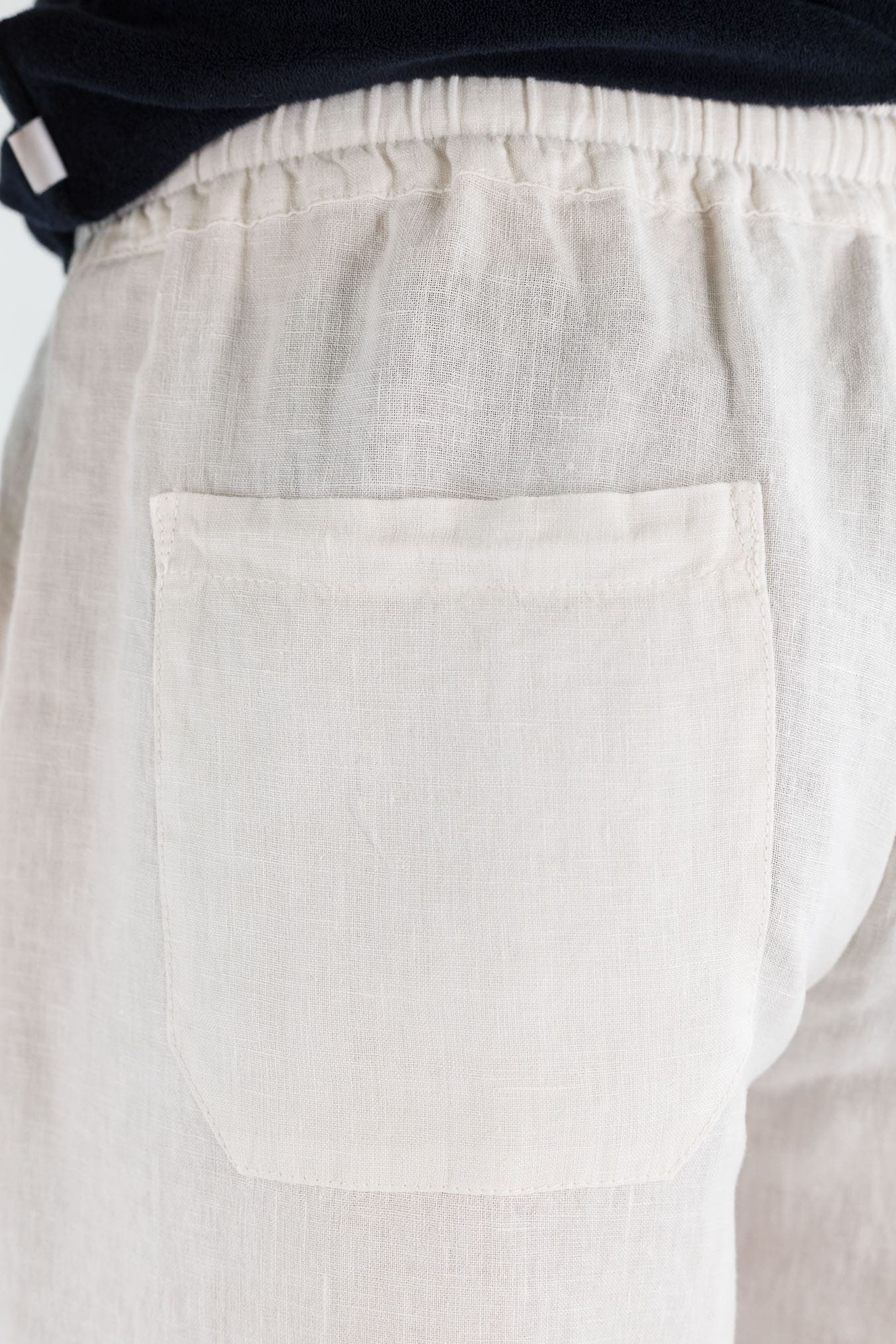 FEDELI Pantaloni Lino Comfort "Bonifacio" Panna