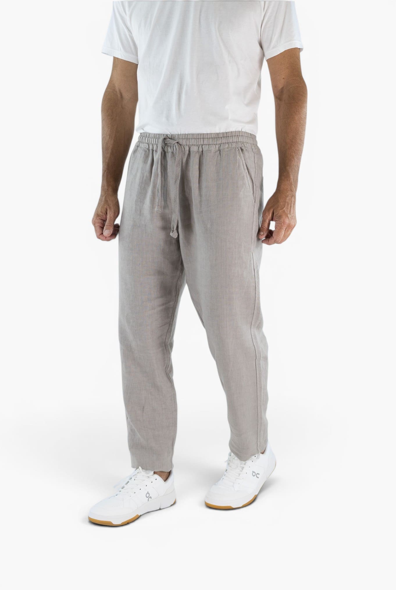 FEDELI Pantaloni Lino Comfort "Bonifacio" Tortora