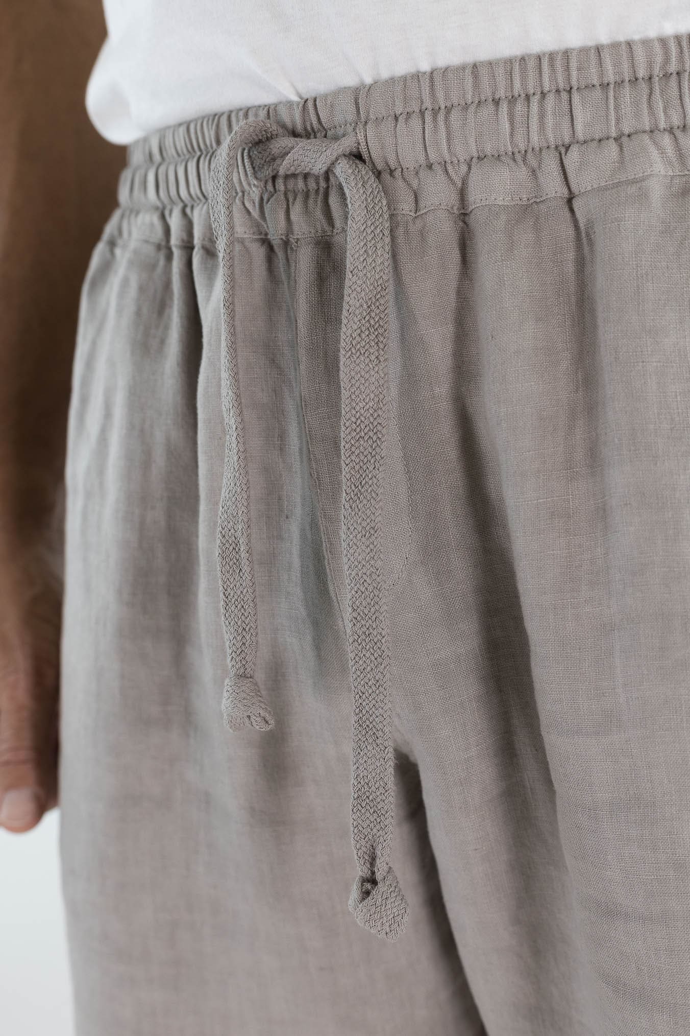 FEDELI Pantaloni Lino Comfort "Bonifacio" Tortora