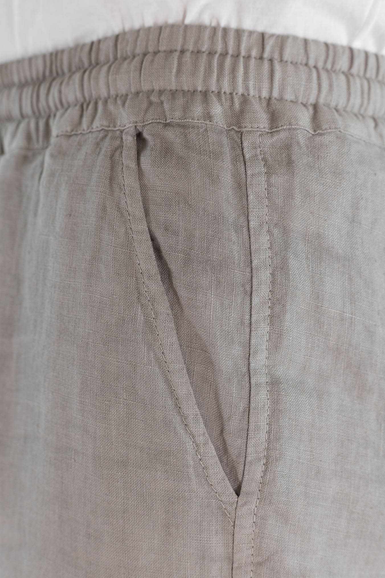 FEDELI Pantaloni Lino Comfort "Bonifacio" Tortora