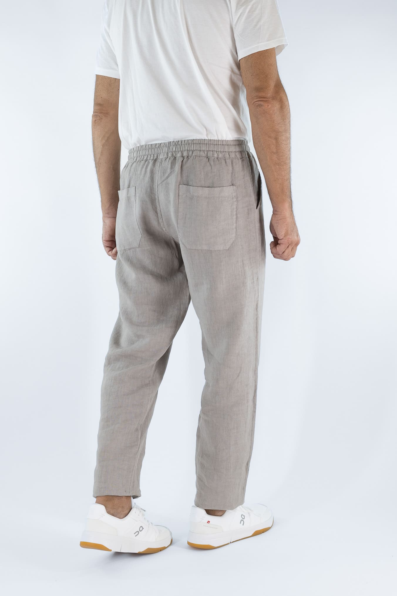FEDELI Pantaloni Lino Comfort "Bonifacio" Tortora