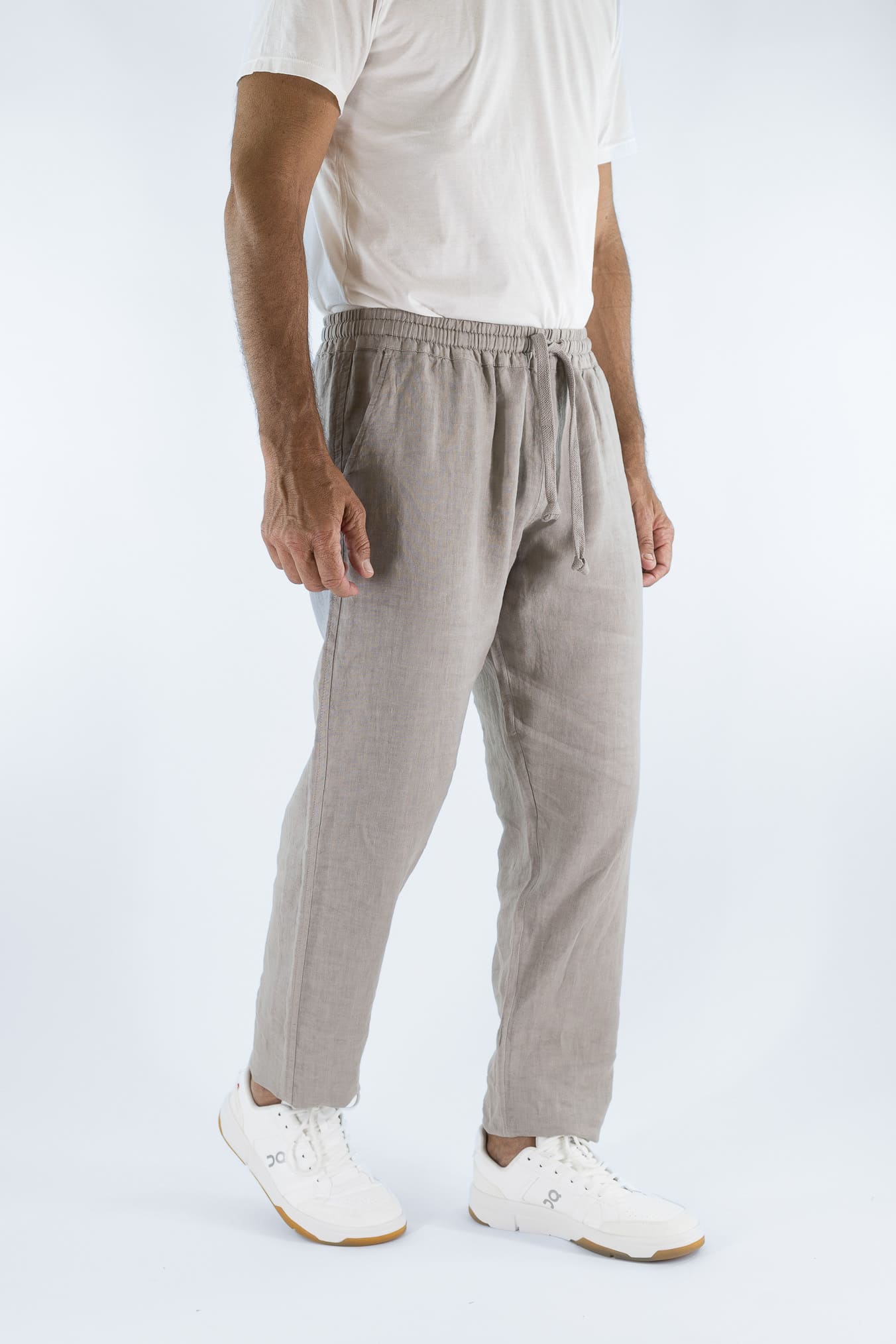 FEDELI Pantaloni Lino Comfort "Bonifacio" Tortora