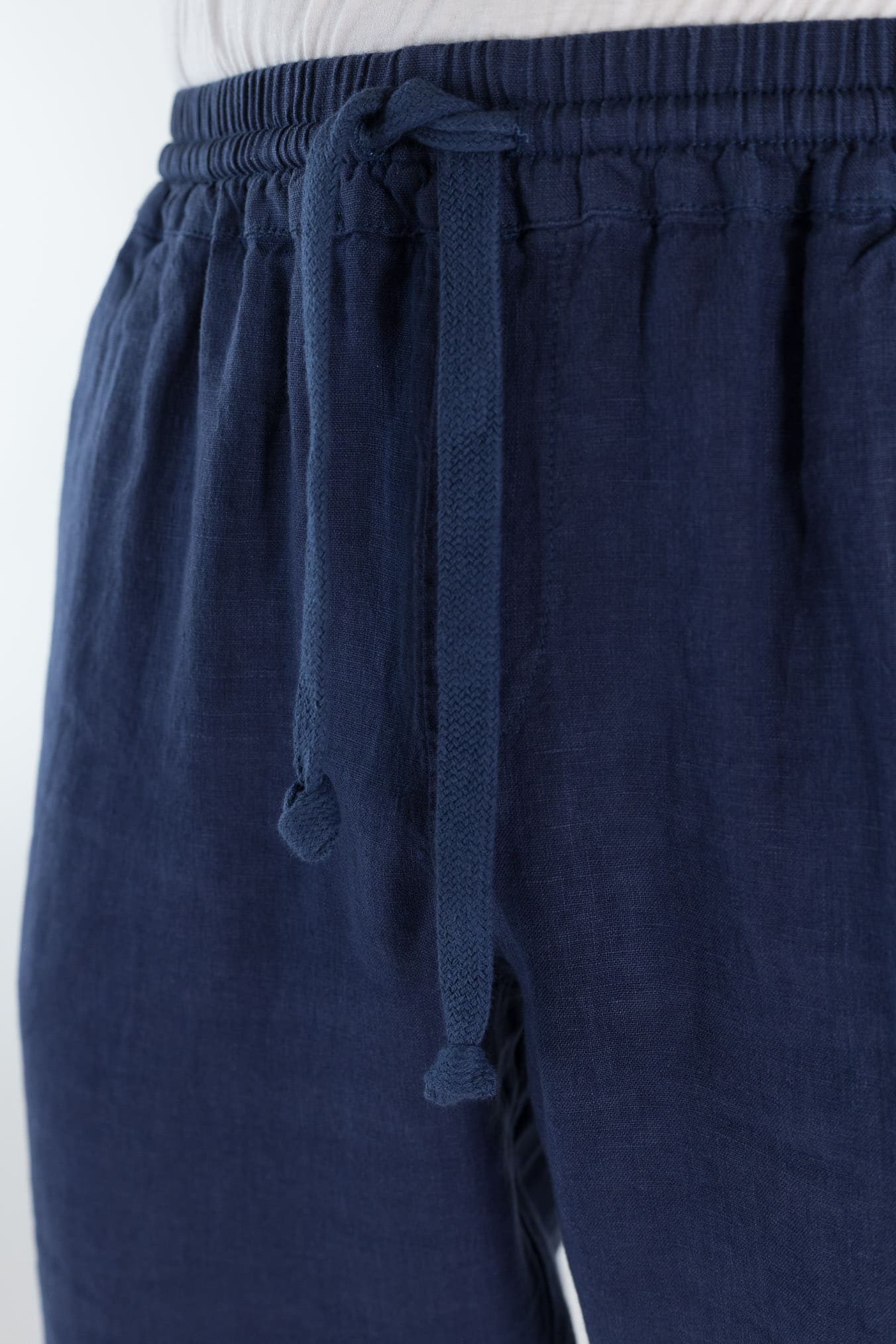 FEDELI Pantaloni Lino Comfort "Bonifacio" Blu
