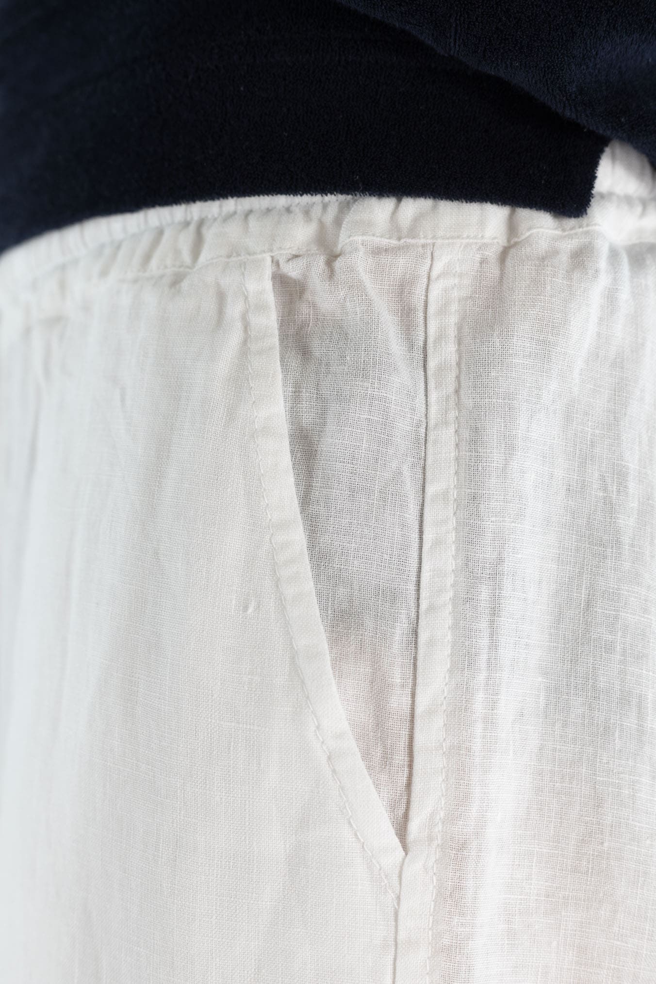 FEDELI Pantaloni Lino Comfort "Bonifacio" Bianco
