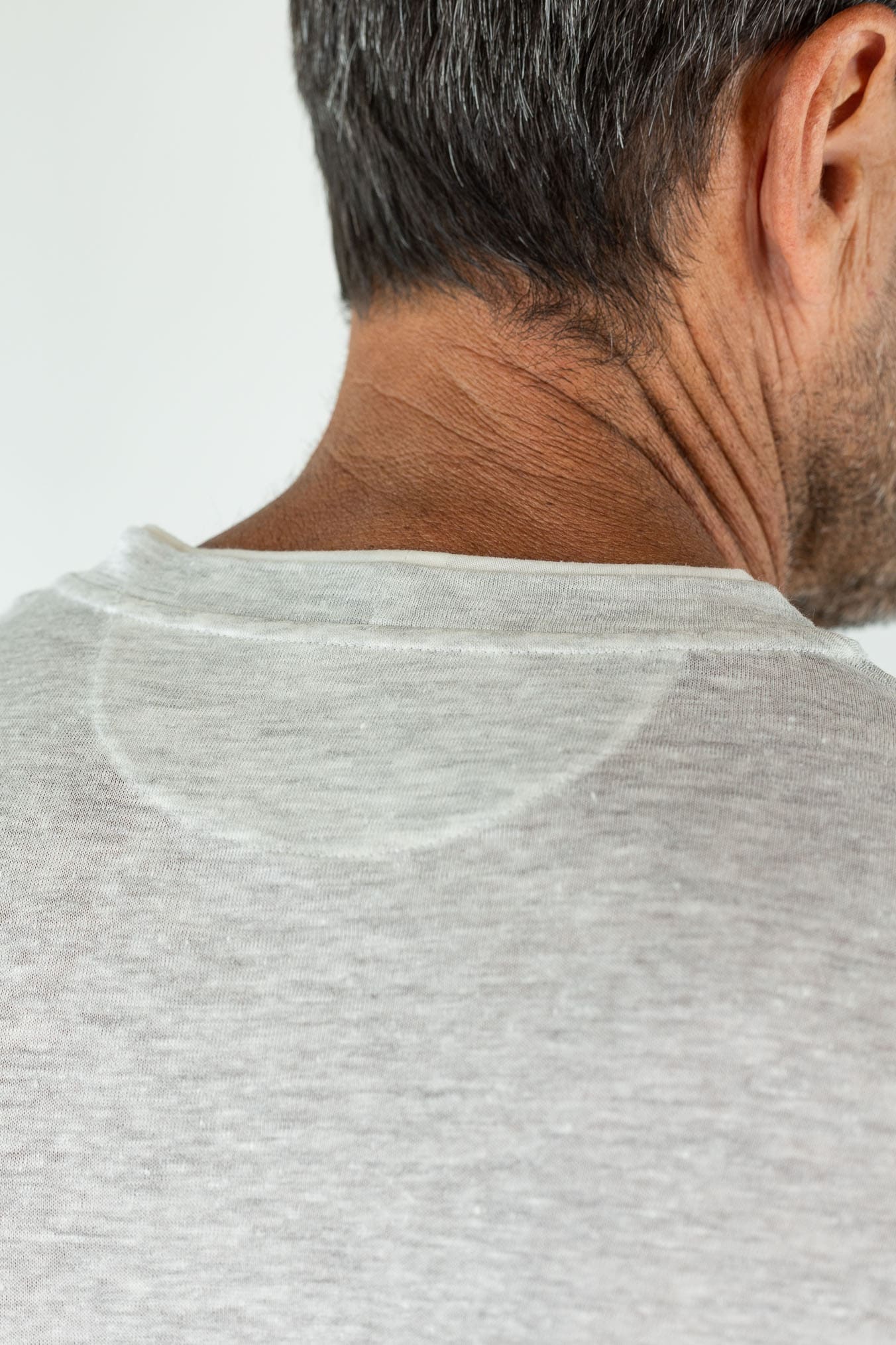FEDELI T-Shirt "Duo" Jersey Mèlange Grigio Chiaro