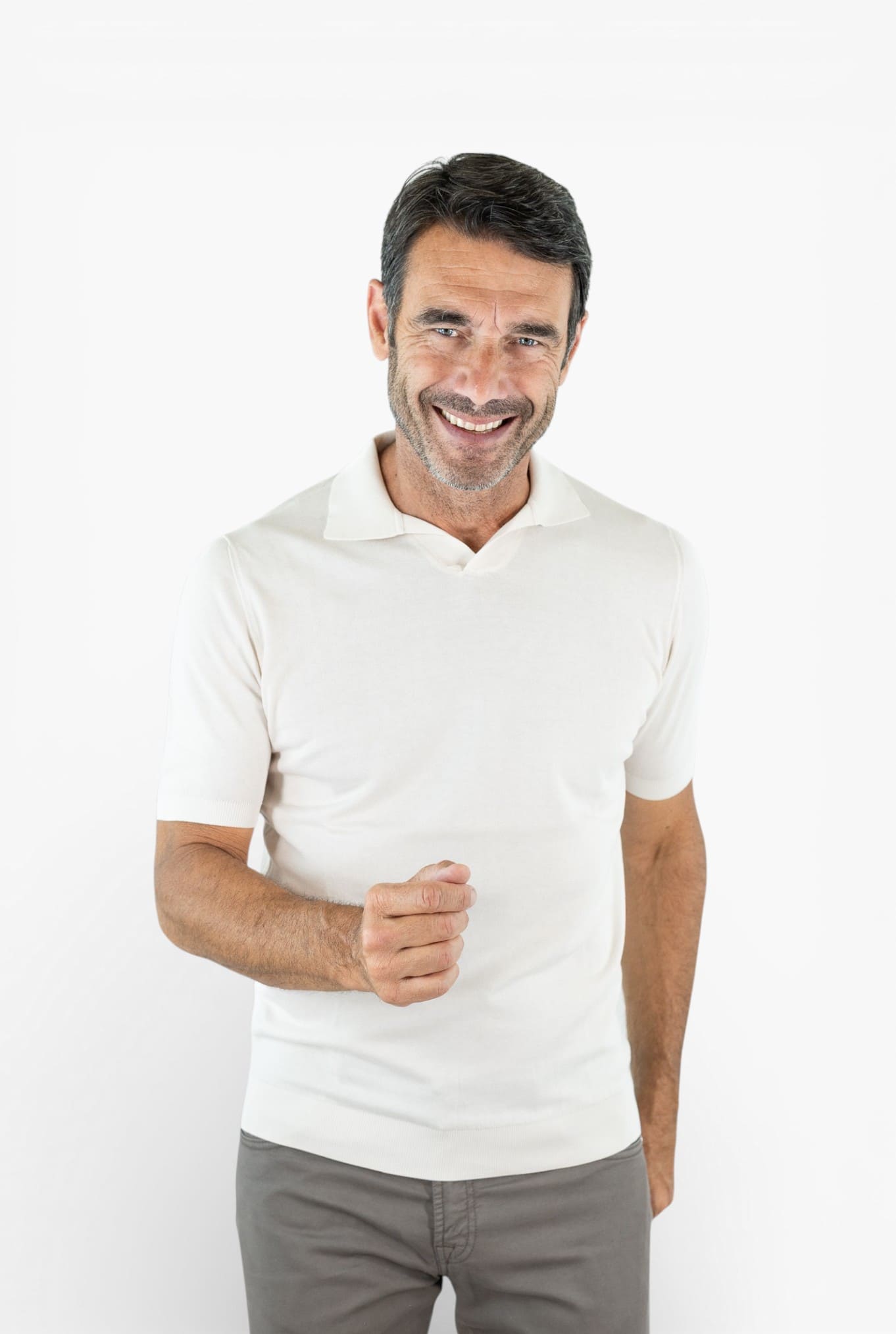 FEDELI "Fuji" Polo Cotone Organico Off White