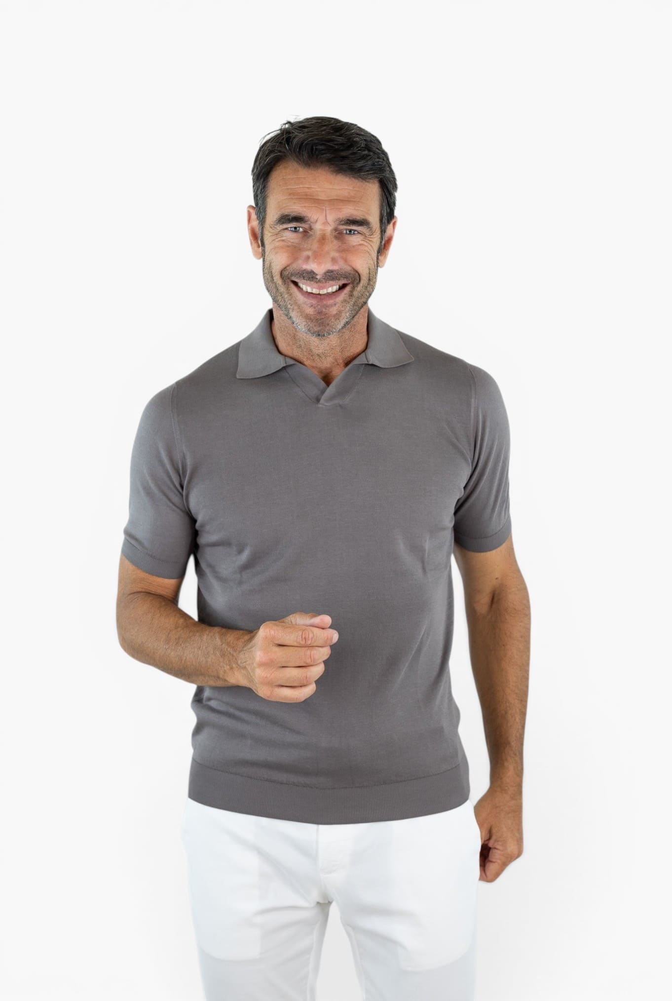 FEDELI "Fuji" Polo Cotone Organico Tortora