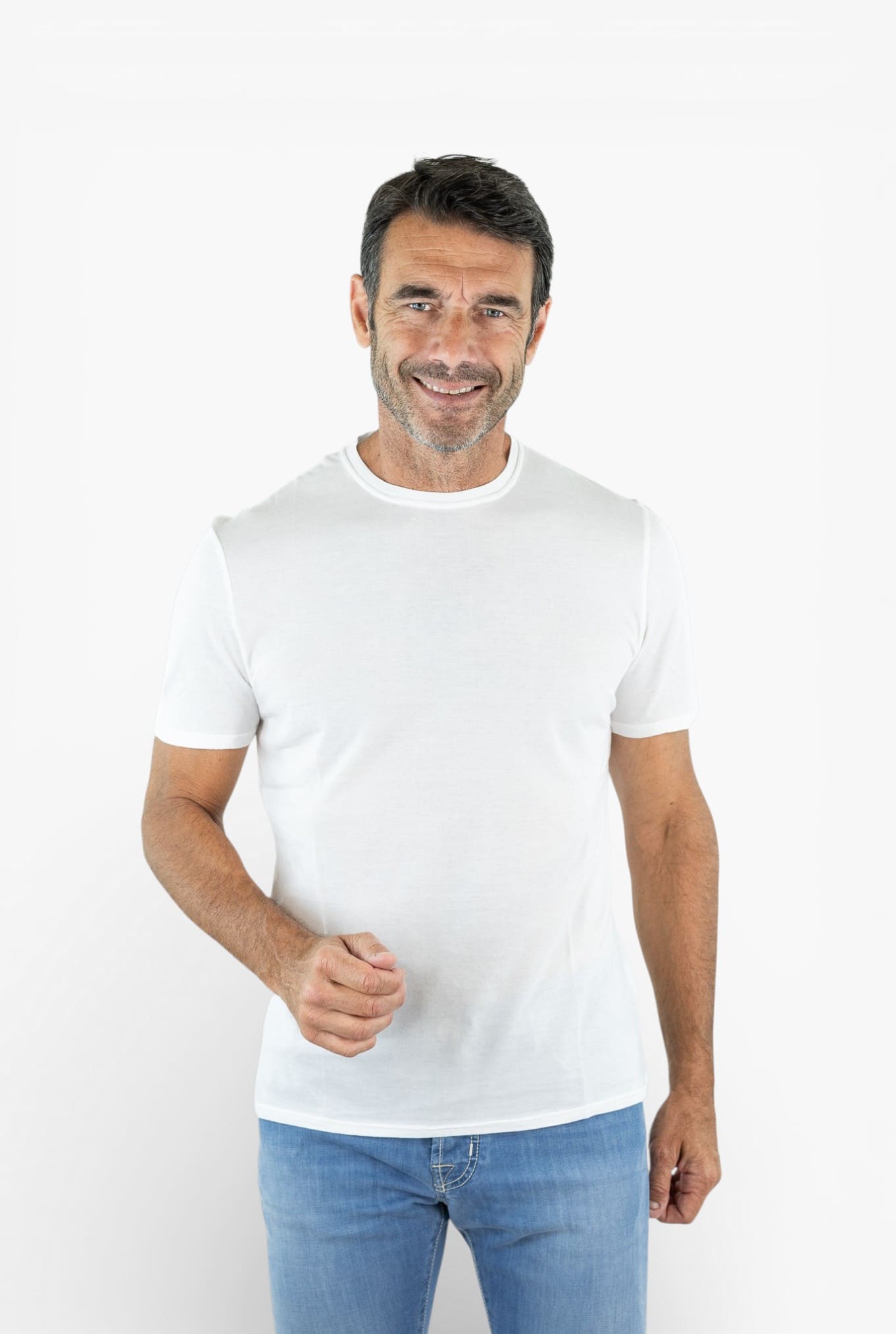 FEDELI T-Shirt "Gary" Cotone Superleggero Bianco
