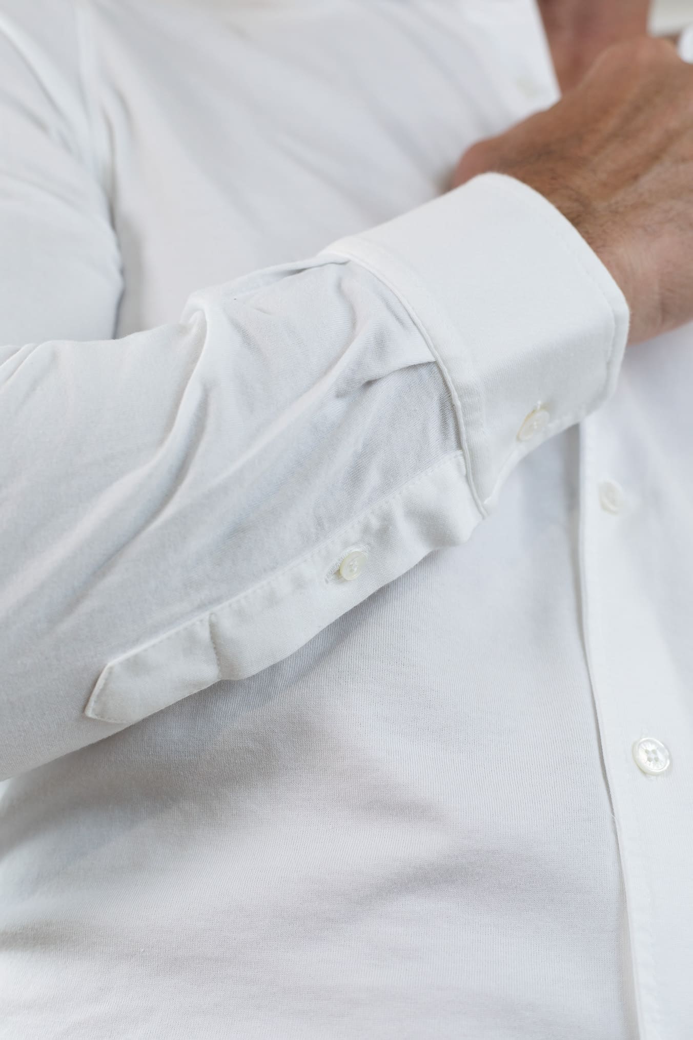 FEDELI Camicia "Jason" Jersey Cotone Bianco