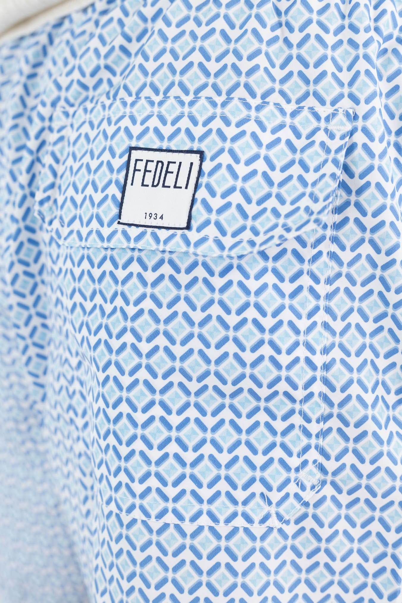 FEDELI Costume Mare "Madeira" Fantasia Azzurro/Verde