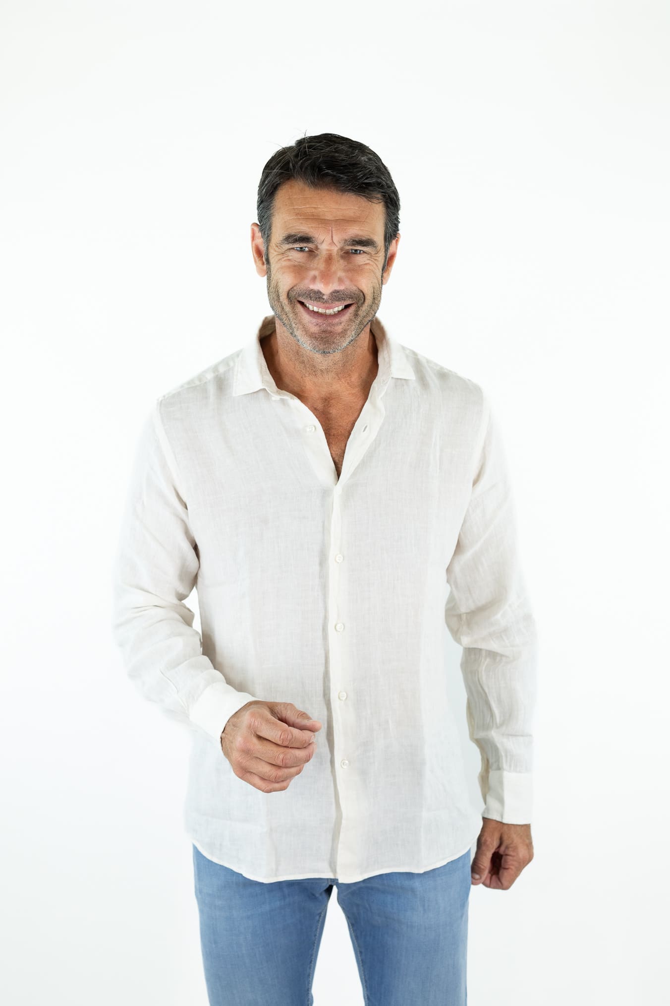 FEDELI Camicia "Nick" Lino Off White