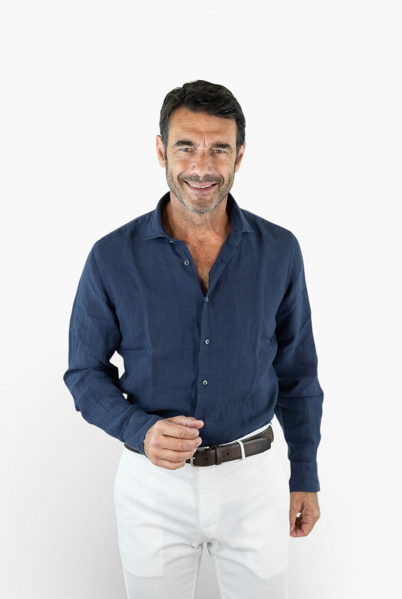 FEDELI Camicia "Nick" Lino Blu Navy