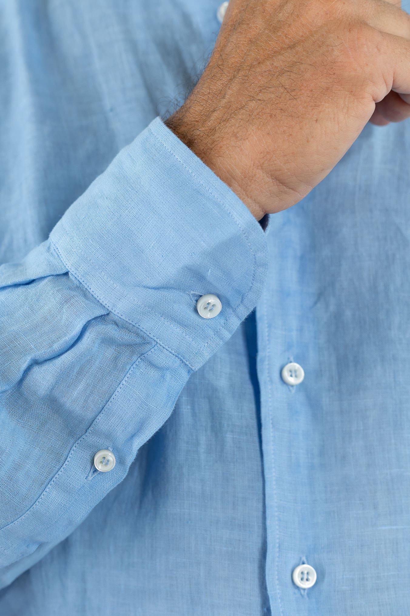 FEDELI Camicia "Nick" Lino Azzurro