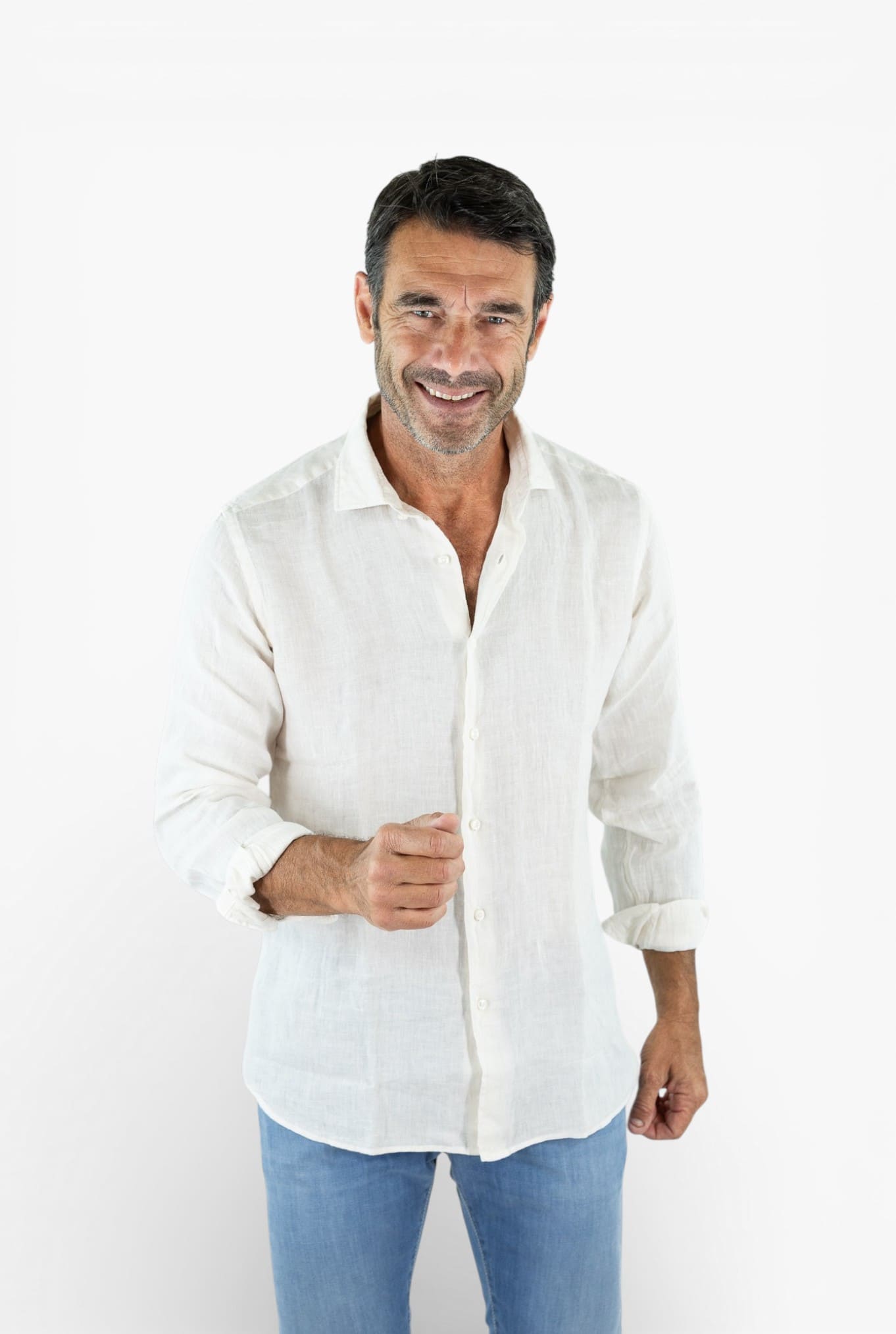 FEDELI Camicia "Nick" Lino Bianco