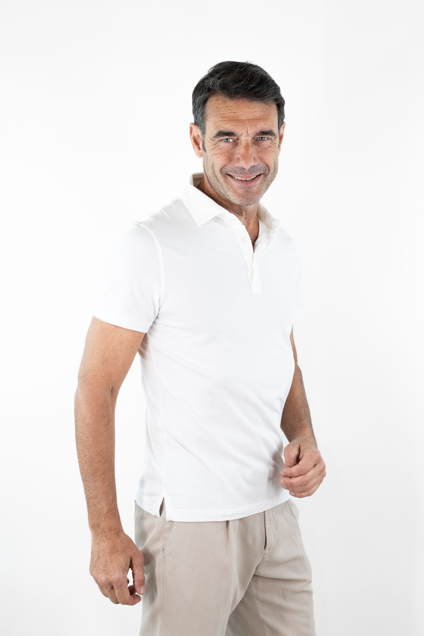 FEDELI Polo MM Cotone Jersey Bianco