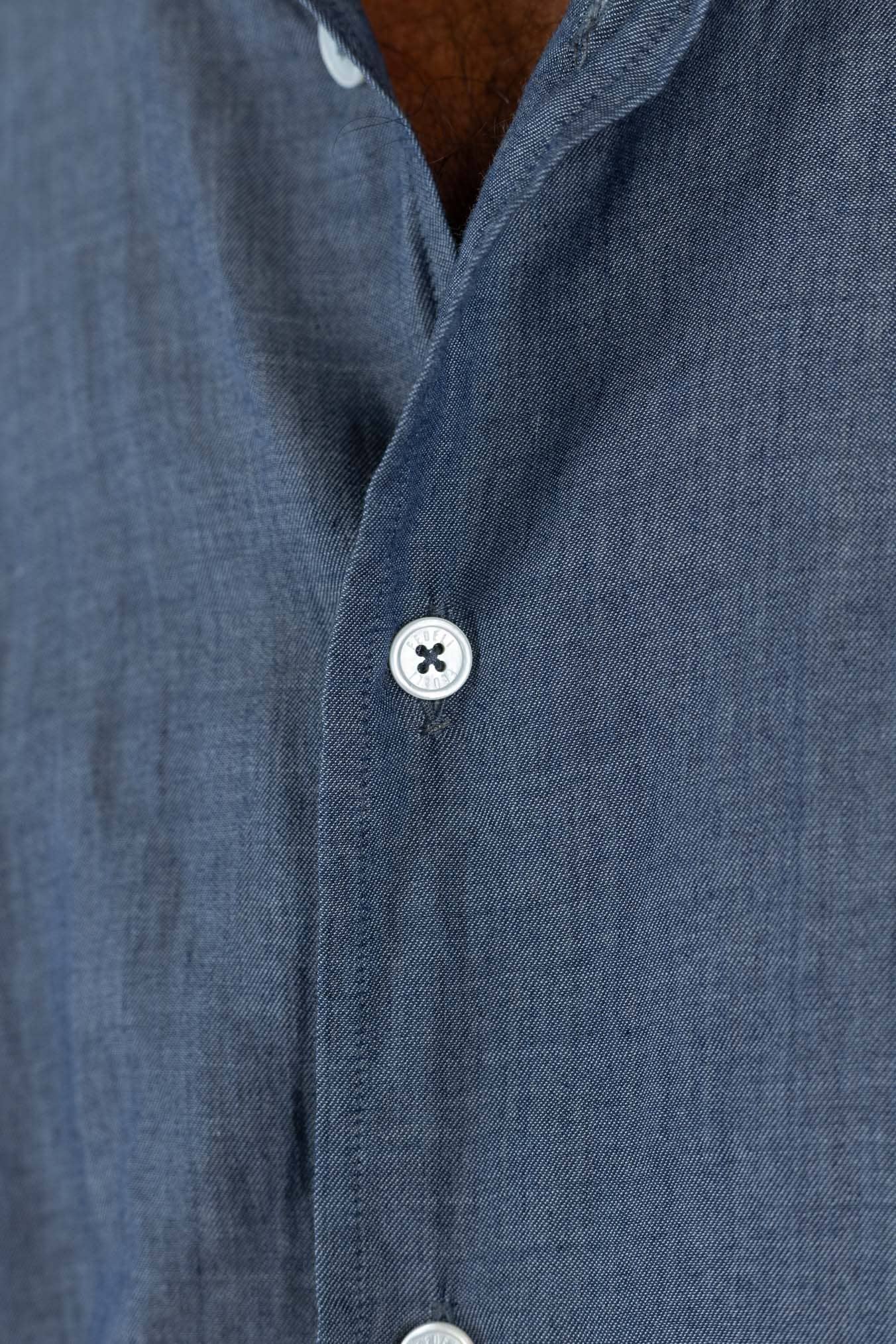 FEDELI Camicia "Sean" Panamino Voile Denim