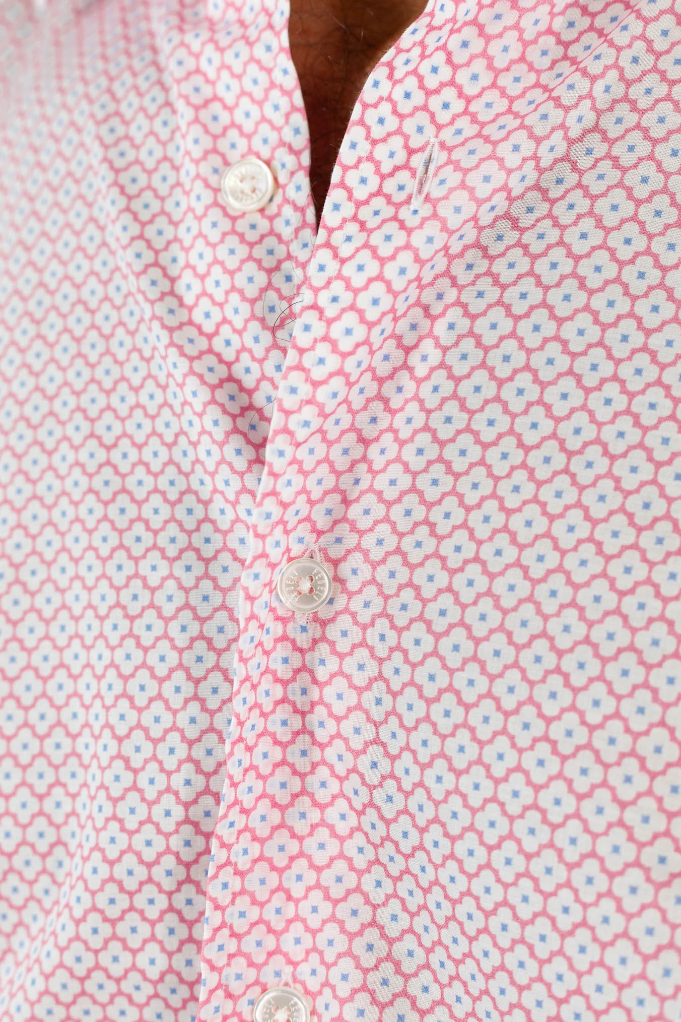 FEDELI Camicia "Sean" Panamino Voile Cotone Rosa
