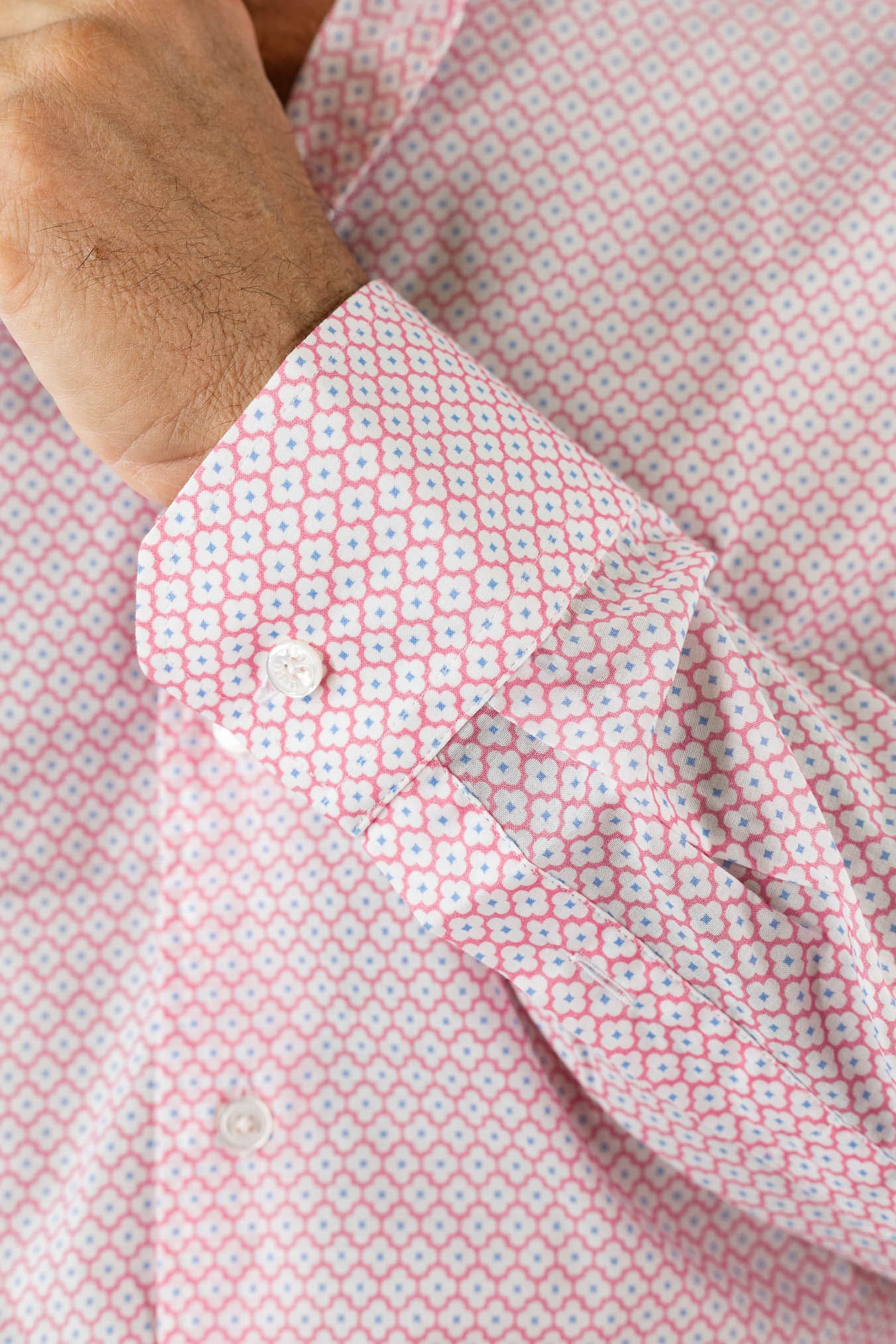 FEDELI Camicia "Sean" Panamino Voile Cotone Rosa