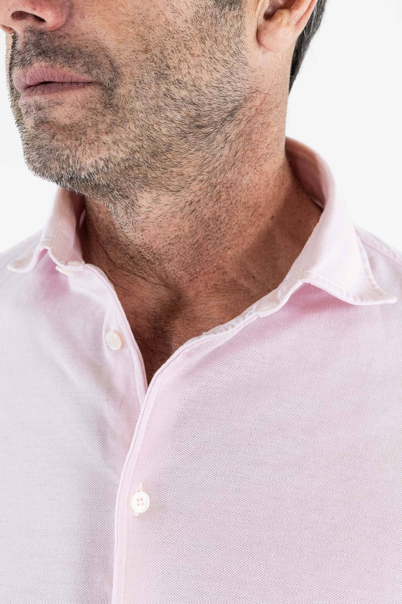 FEDELI Camicia "Steven" SuperLight Piquet Rosa