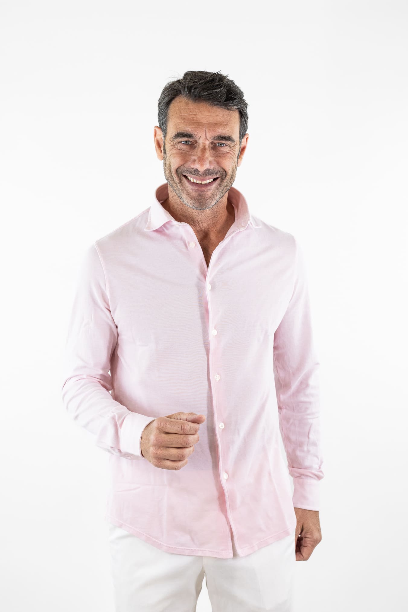 FEDELI Camicia "Steven" SuperLight Piquet Rosa