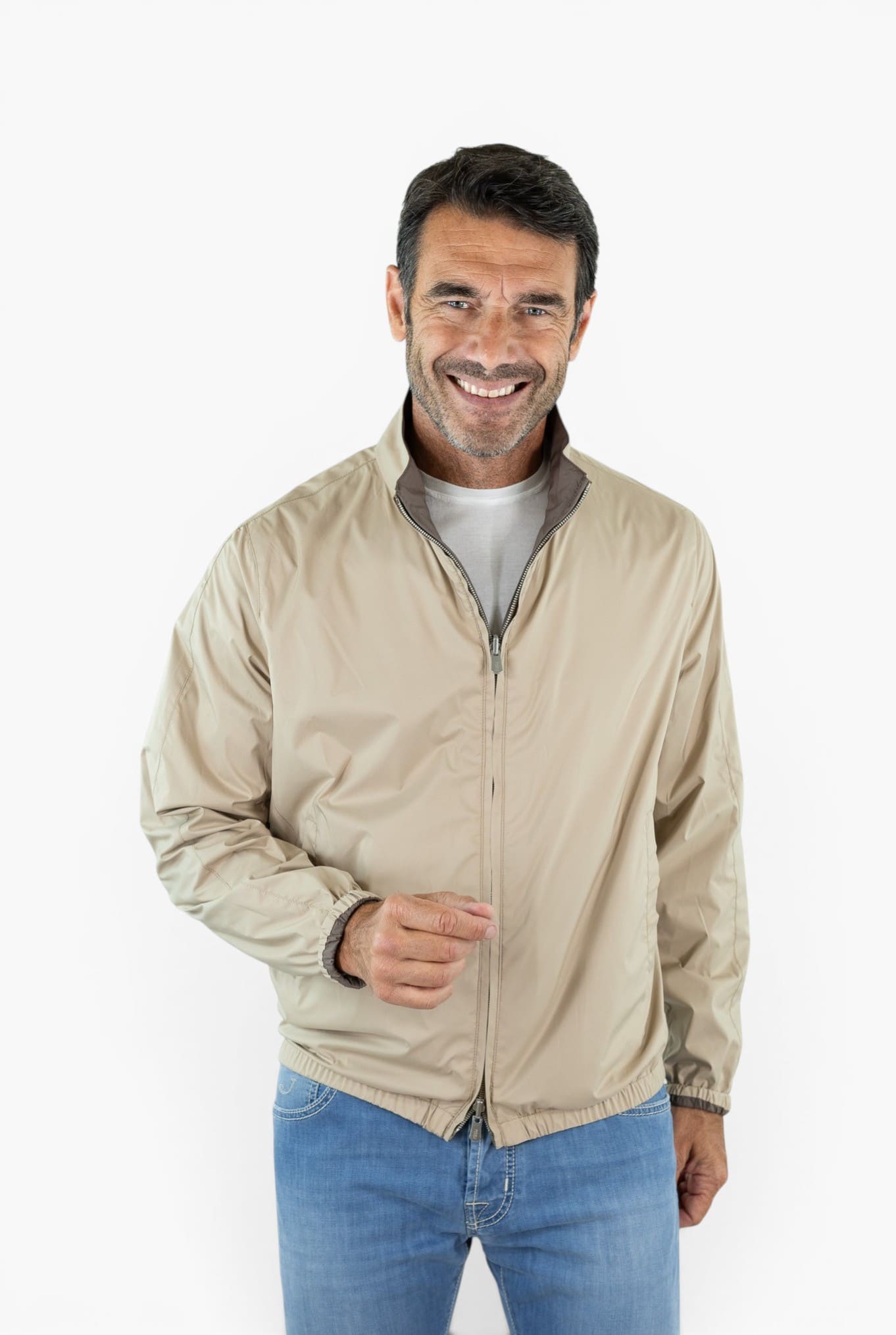 FEDELI Giubbino Reversibile "Ted" Airstop Tortora Beige